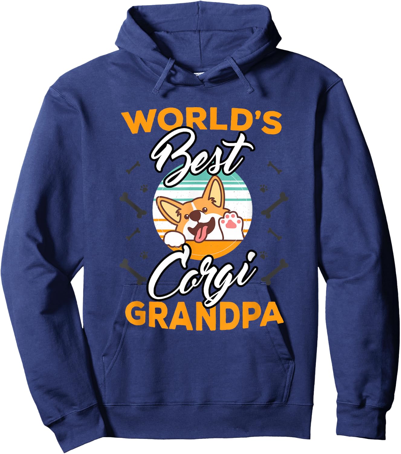 World's best corgi grandpa Hoodie - Hoodie | Navy