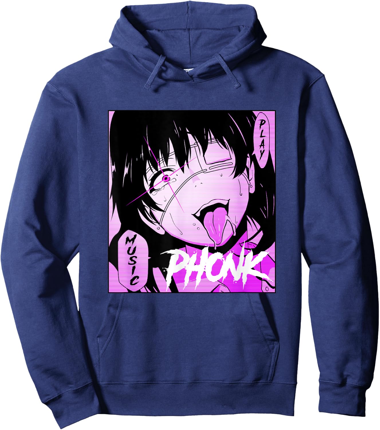 Aggressive Anime phonk apparel Hoodie - Hoodie | Navy