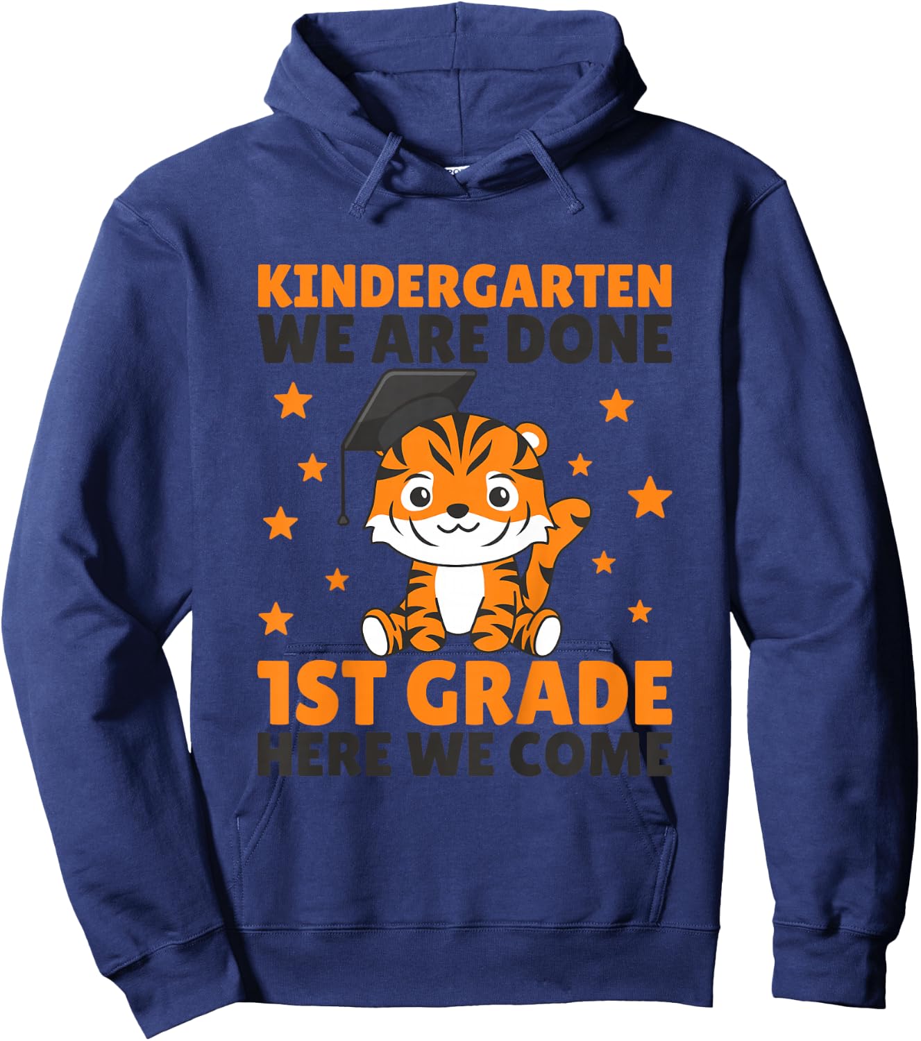 Kids Kindergarten Graduate Tiger Graduation Hoodie - Hoodie | Navy