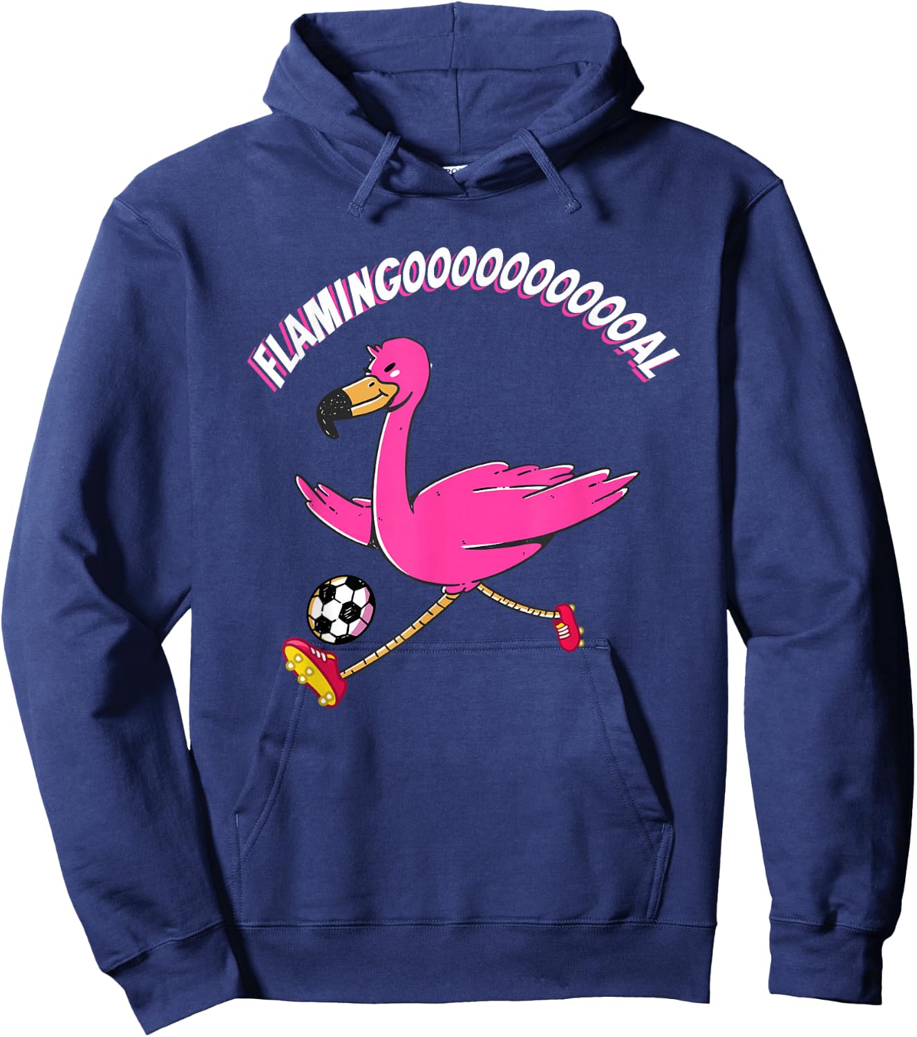 Flamingooooal Flamingo Men or Women Soccer Hoodie - Hoodie | Navy