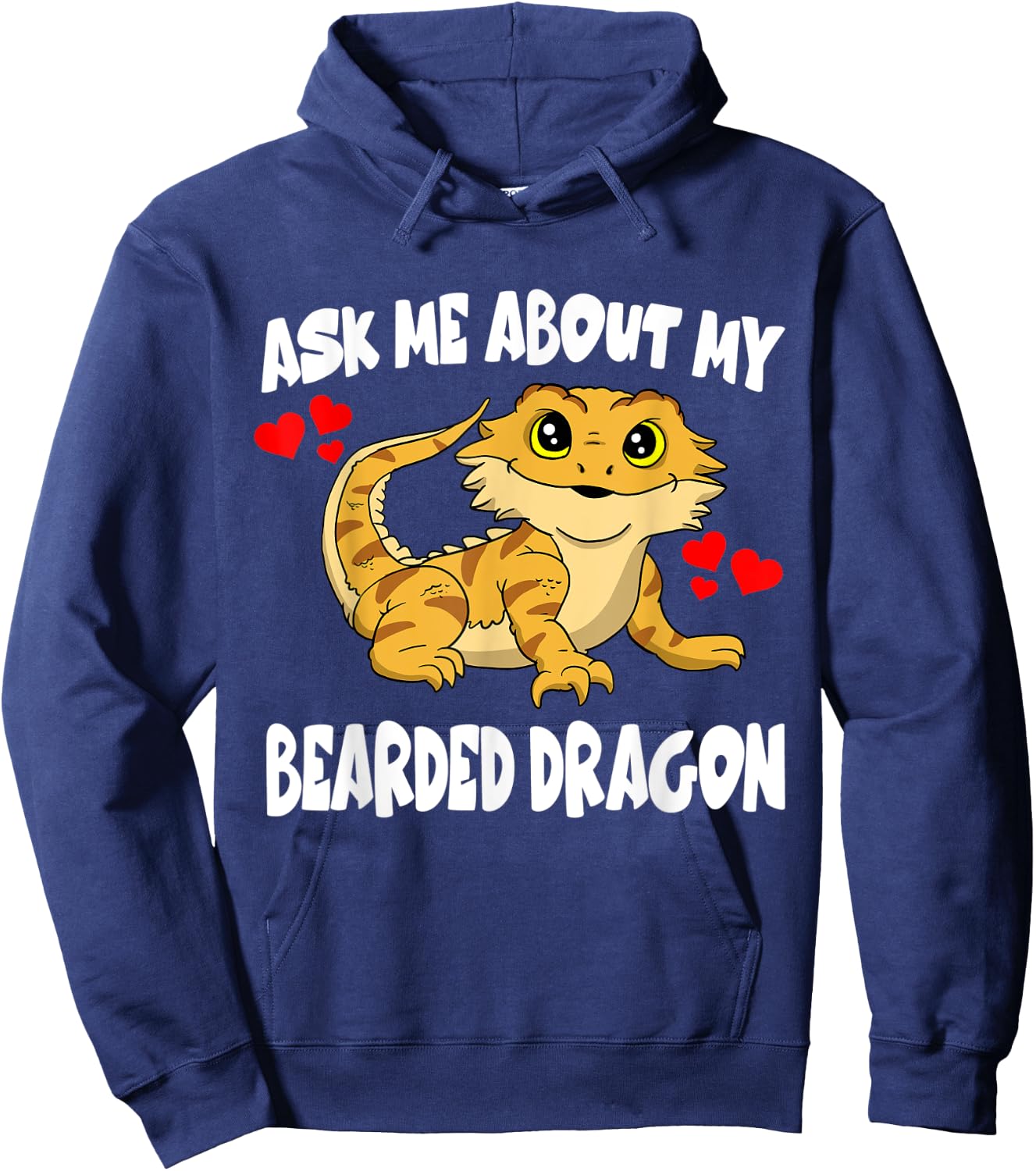 Ask Me About My Bearded Dragon Pet Lizard Hoodie - Hoodie | Navy