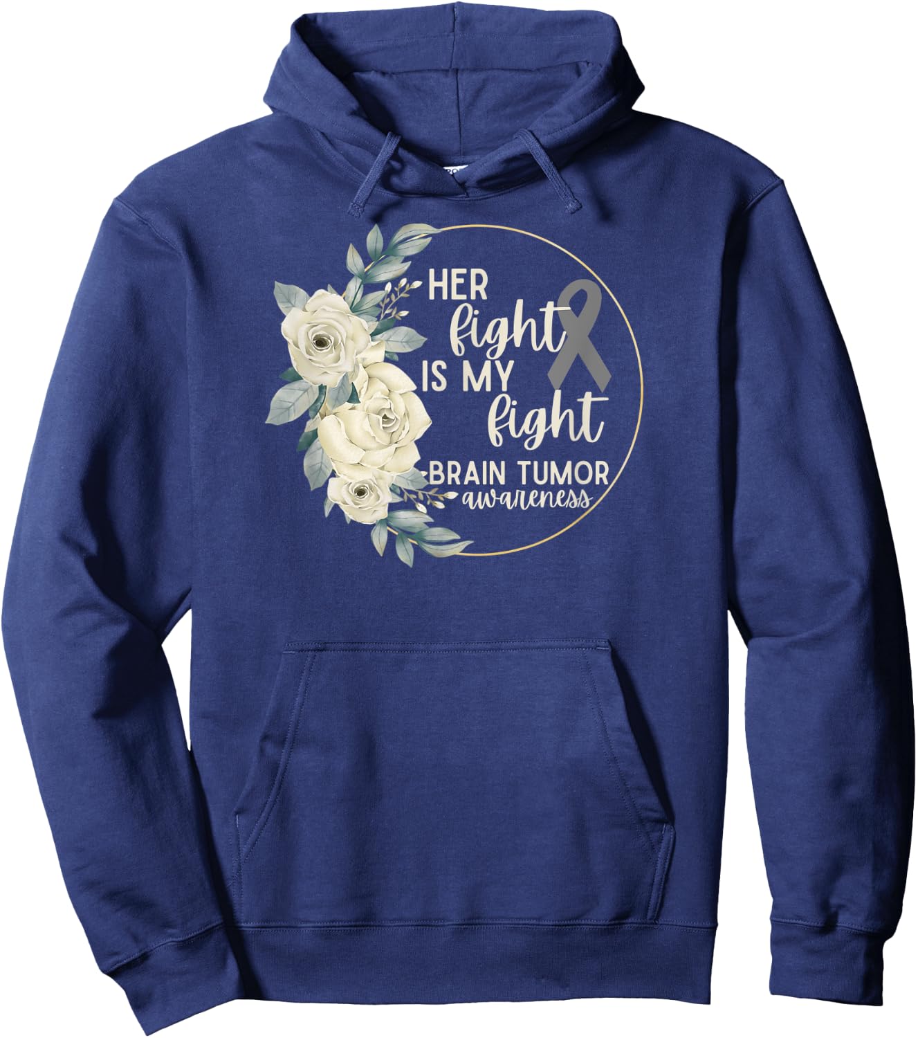 Her Fight is My Fight Brain Tumor Awareness Hoodie - Hoodie | Navy
