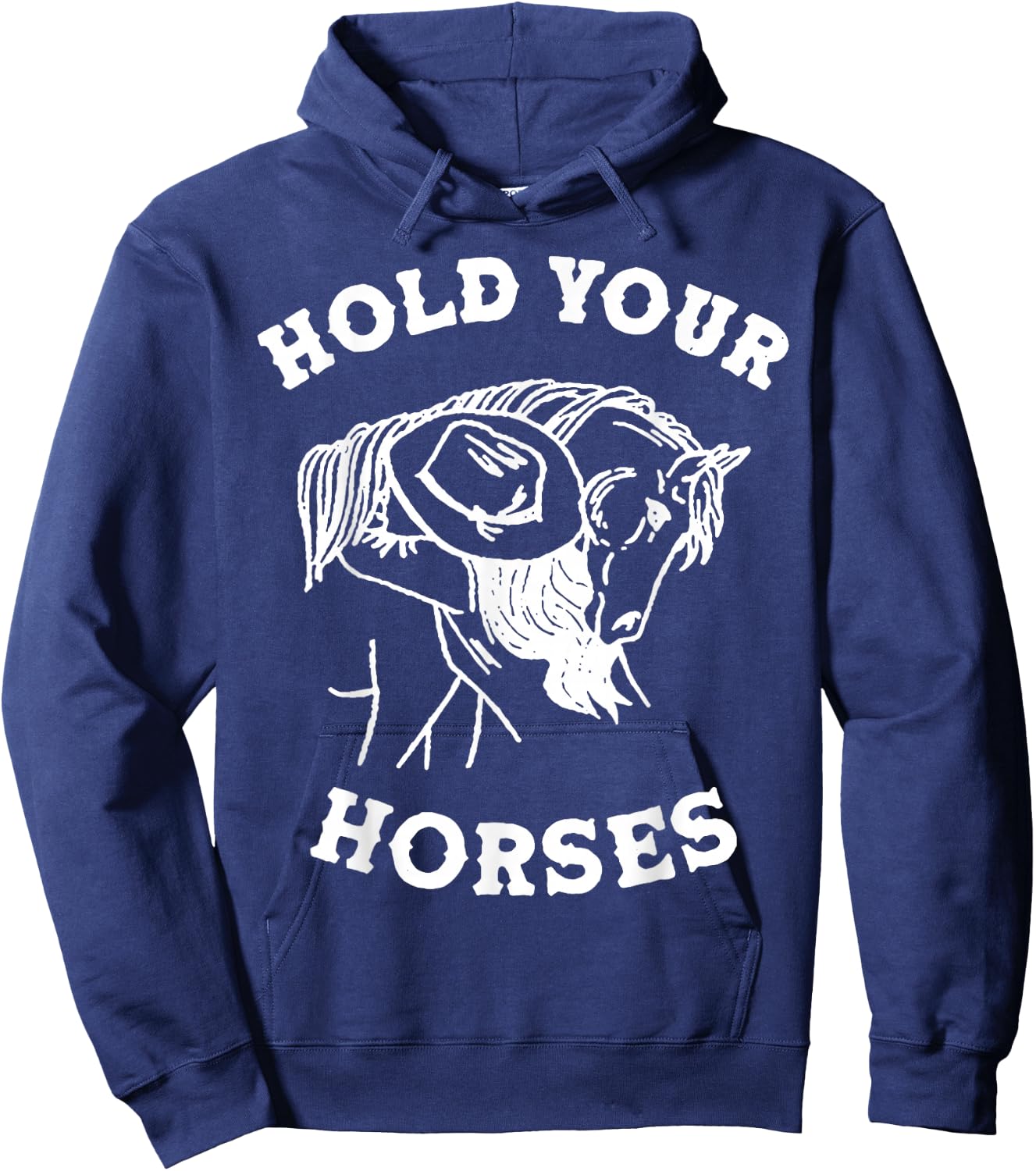 Hold Your Horses Retro Cowgirl Hoodie - Hoodie | Navy
