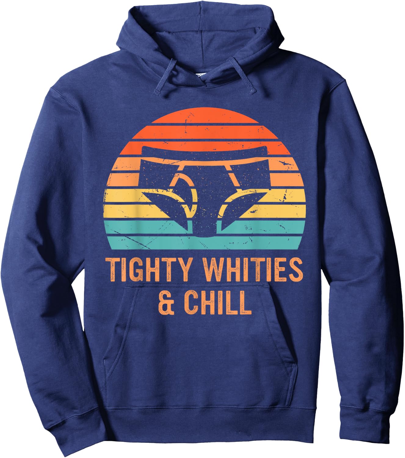 Tighty Whities & Chill Retro Sunset Apparel Hoodie - Hoodie | Navy