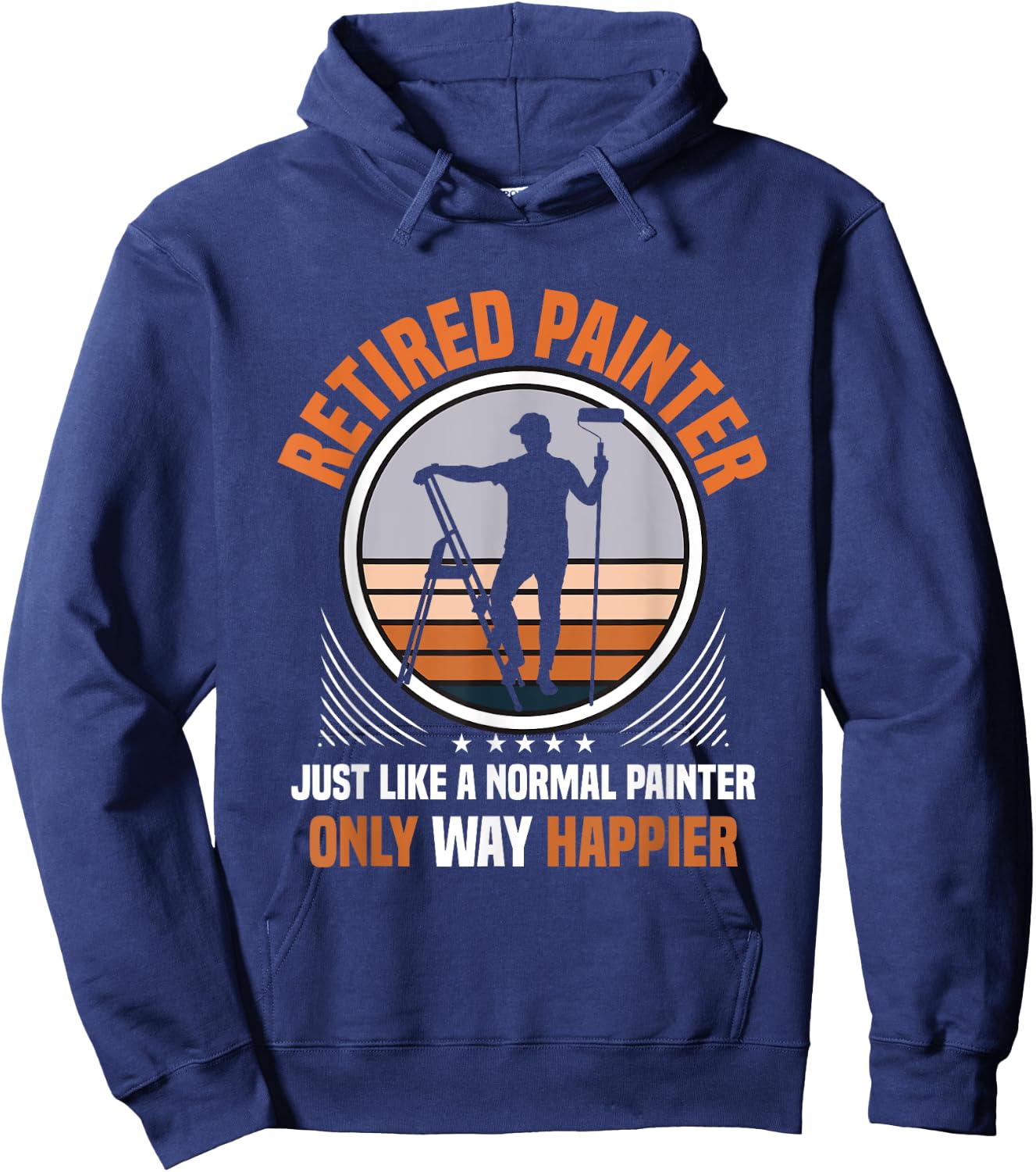 Vintage Men Painting Retro Retired Painter Hoodie - Hoodie | Navy