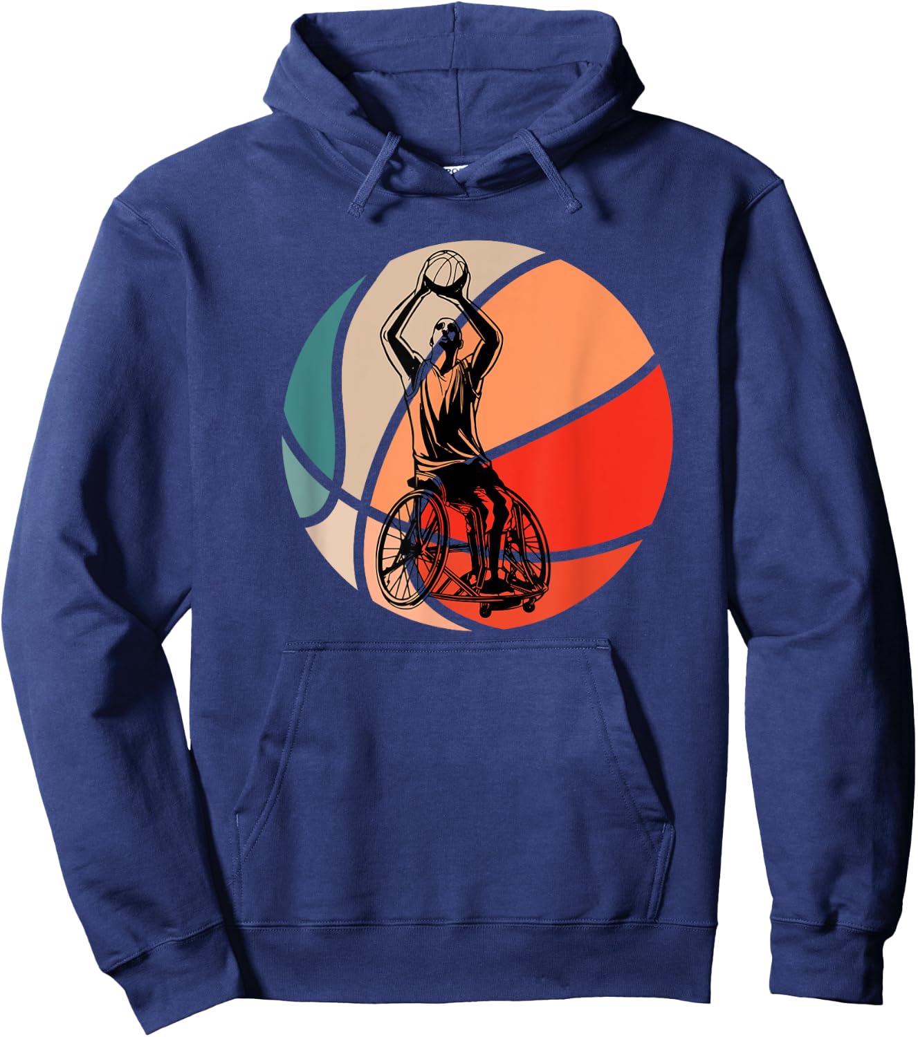 Retro Vintage Wheelchair Basketball Hoodie - Hoodie | Navy
