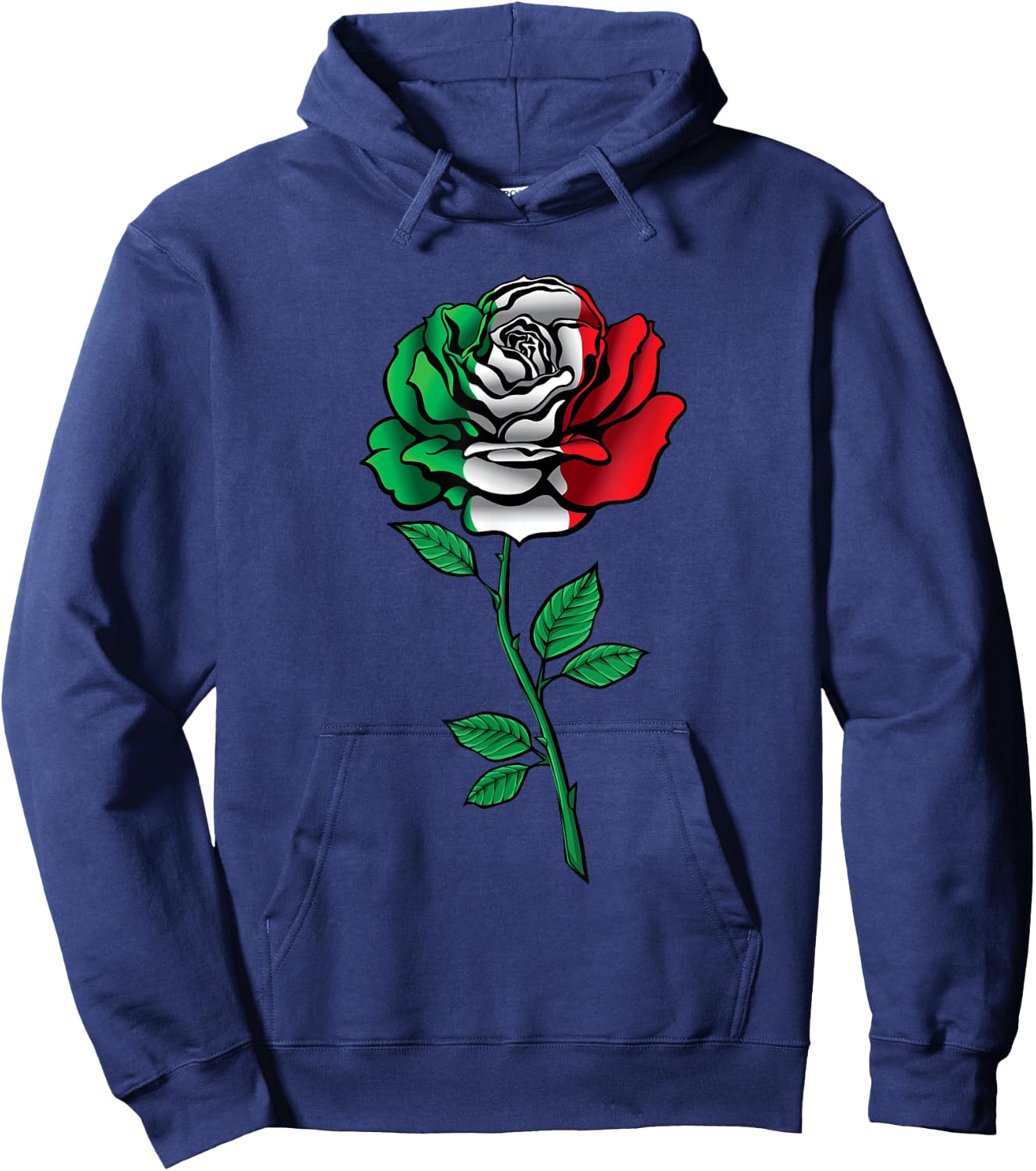 Cool rose flower italian flag rose lovers Hoodie - Hoodie | Navy