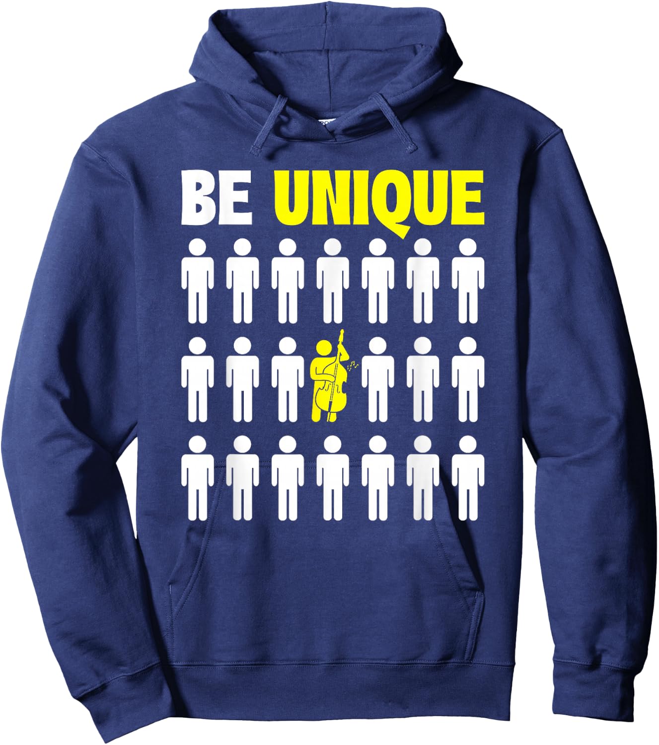 Upright Bass, Be Unique, Double Bass Fiddle Hoodie - Hoodie | Navy