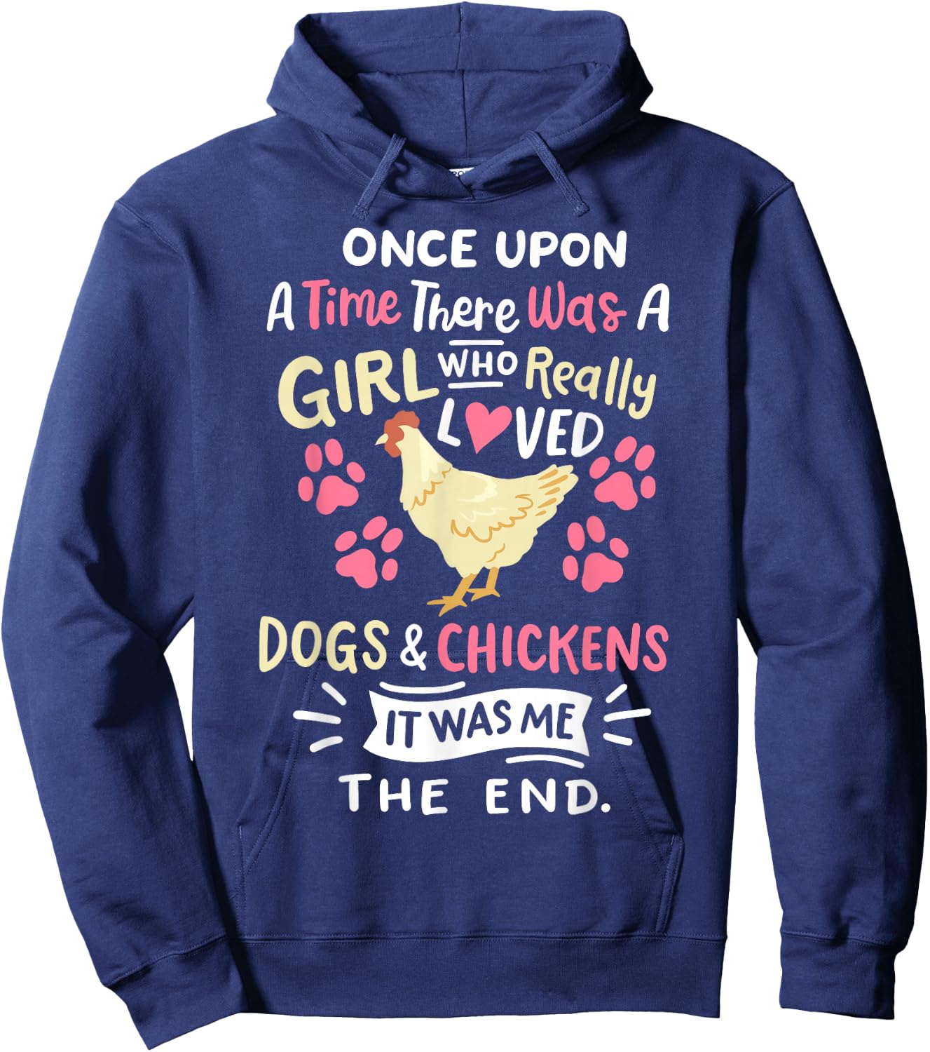 Funny Chicken Dog Lover Girls Farmer Hoodie - Hoodie | Navy