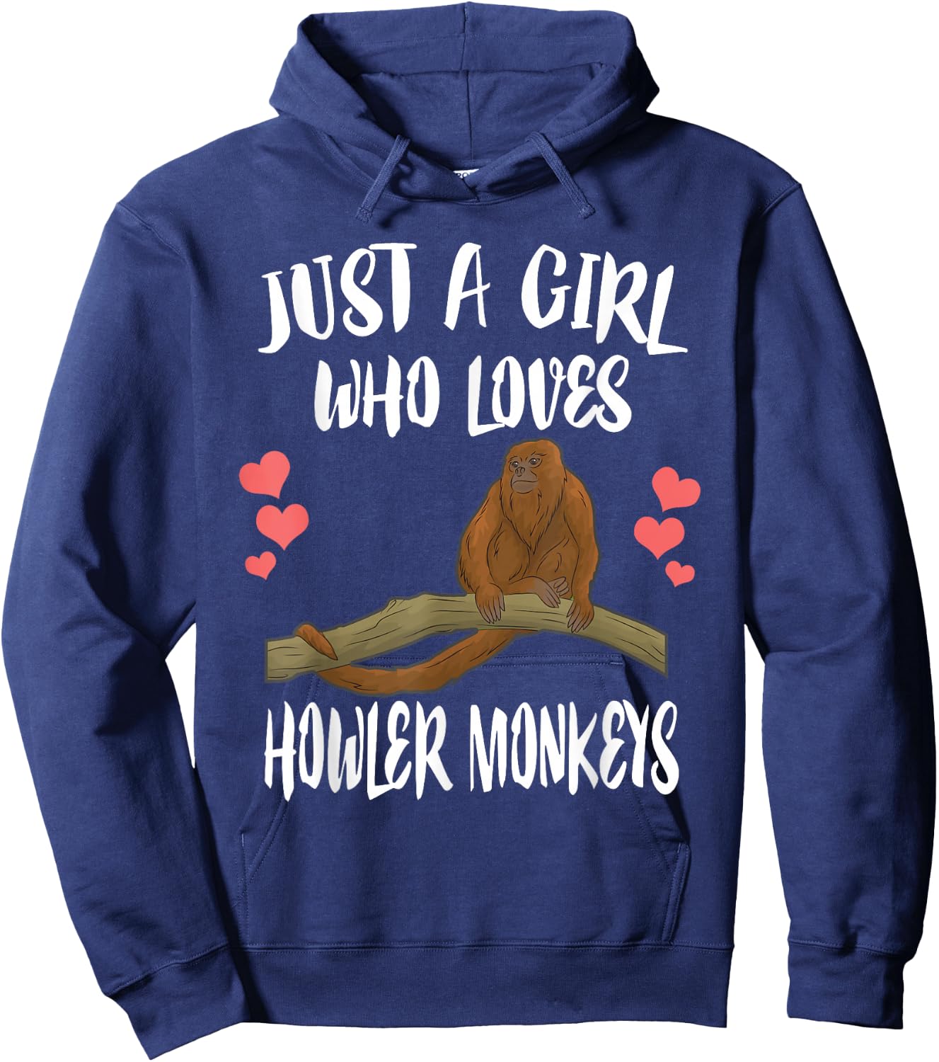 Just A Girl Who Loves Howler Monkeys Hoodie - Hoodie | Navy