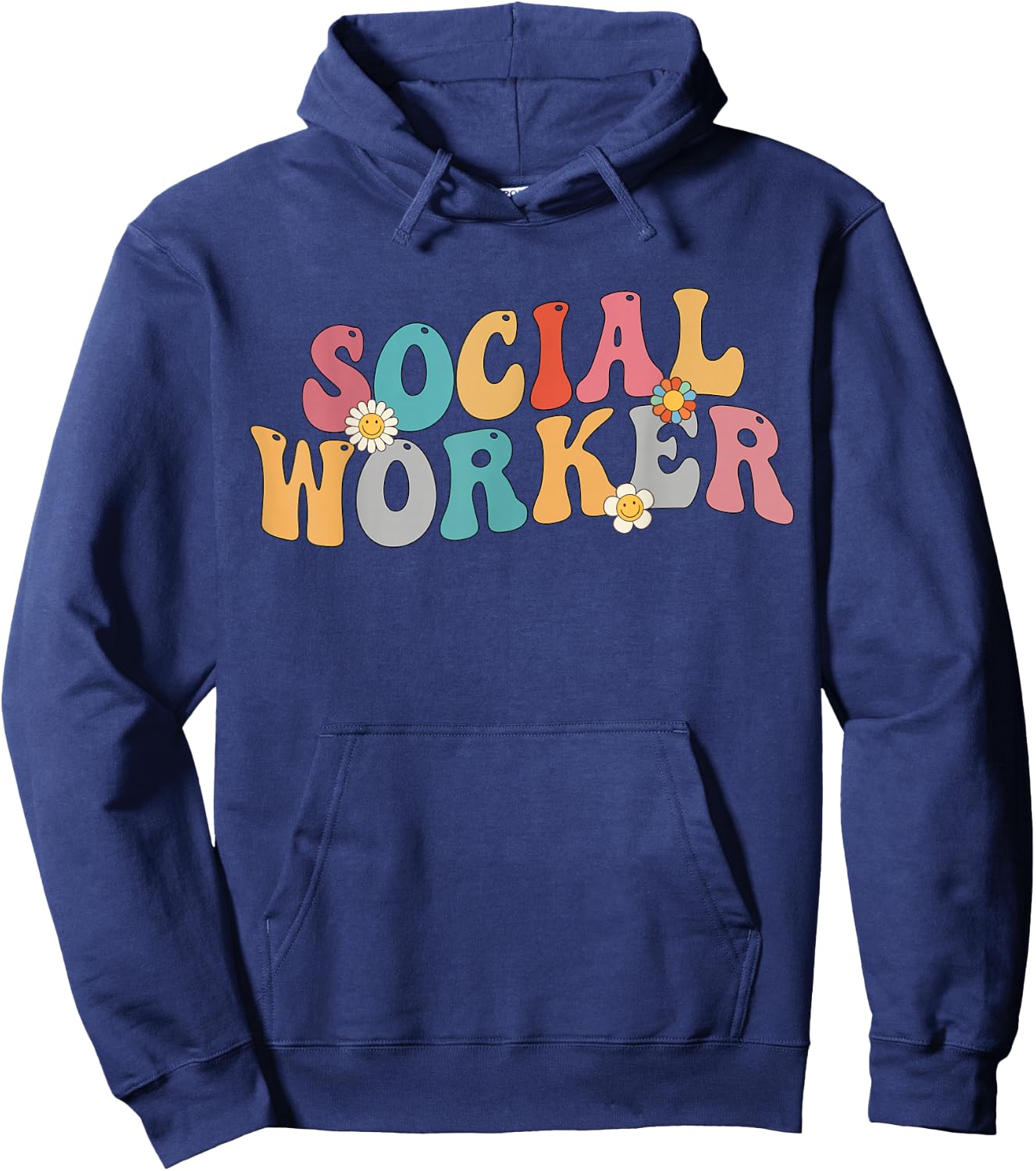 Social Worker Retro Groovy School Social Worker Hoodie - Hoodie | Navy