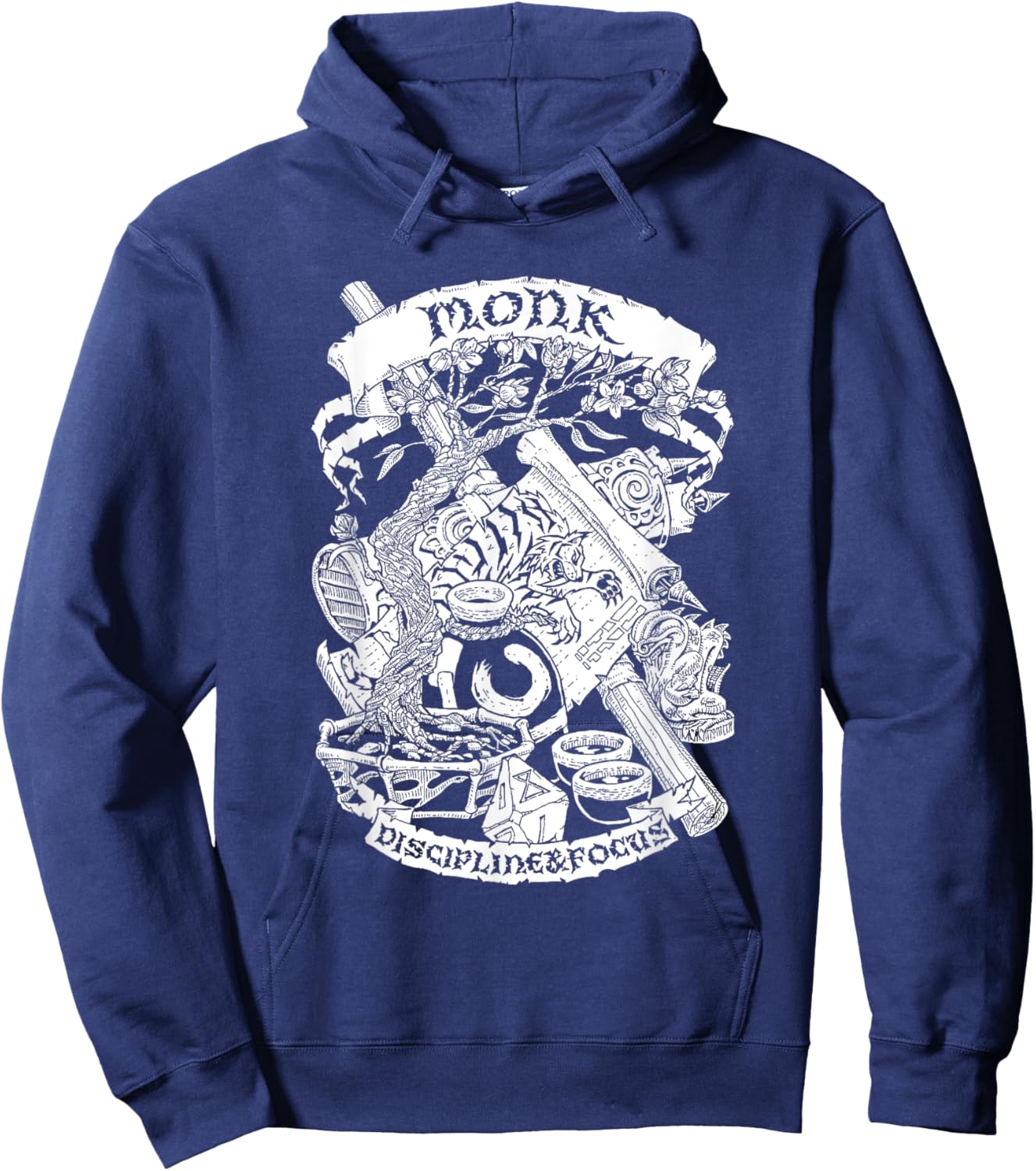 Fantasy Role-Playing Game (RPG) Monk Hoodie - Hoodie | Navy