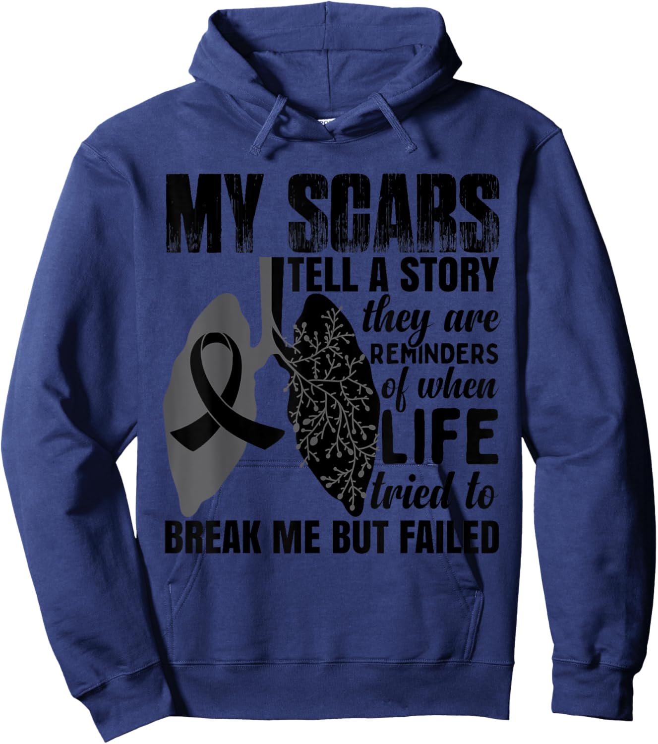 Lung Cancer Hoodie - Hoodie | Navy