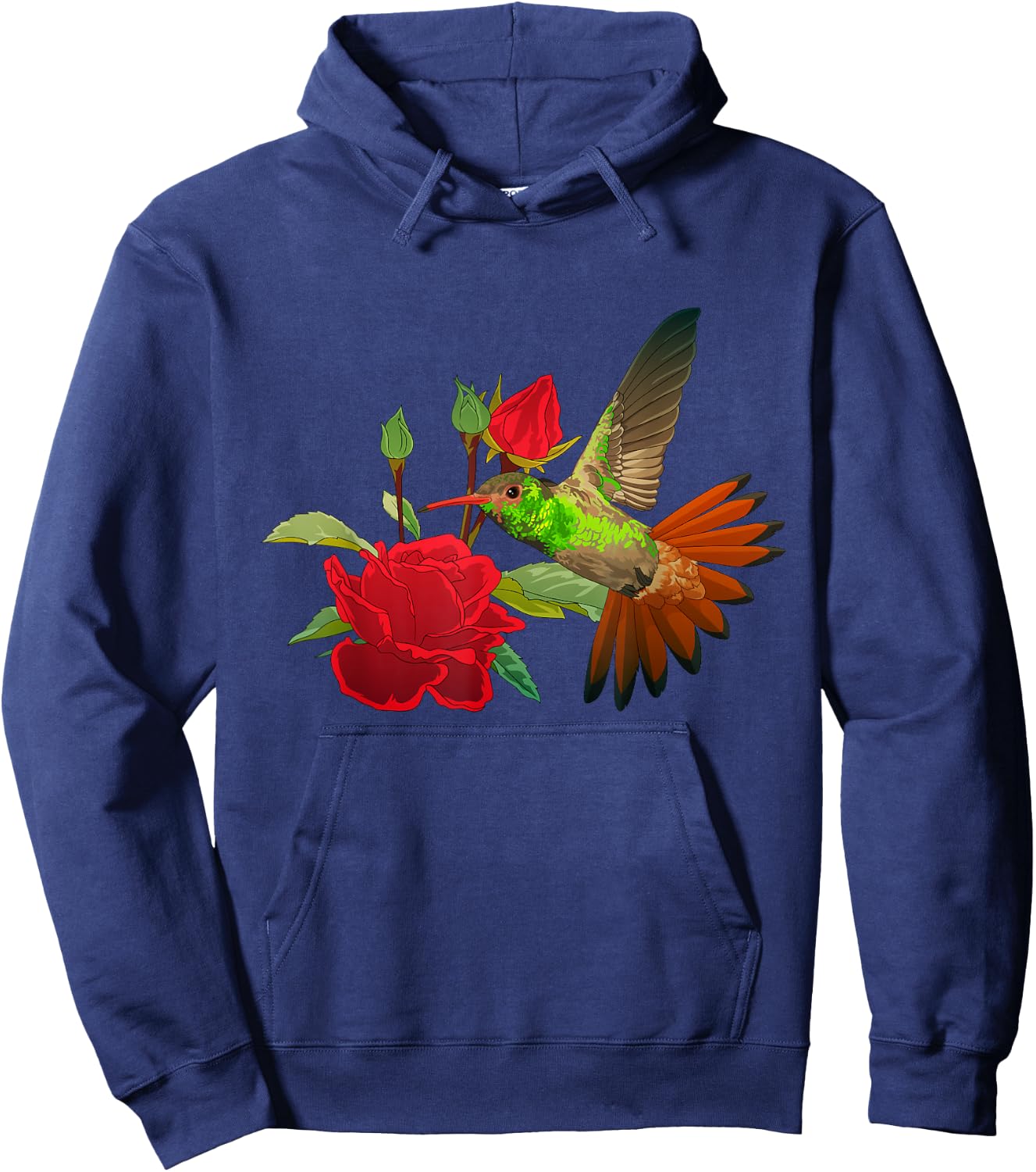 Hummingbird with flower Hoodie - Hoodie | Navy