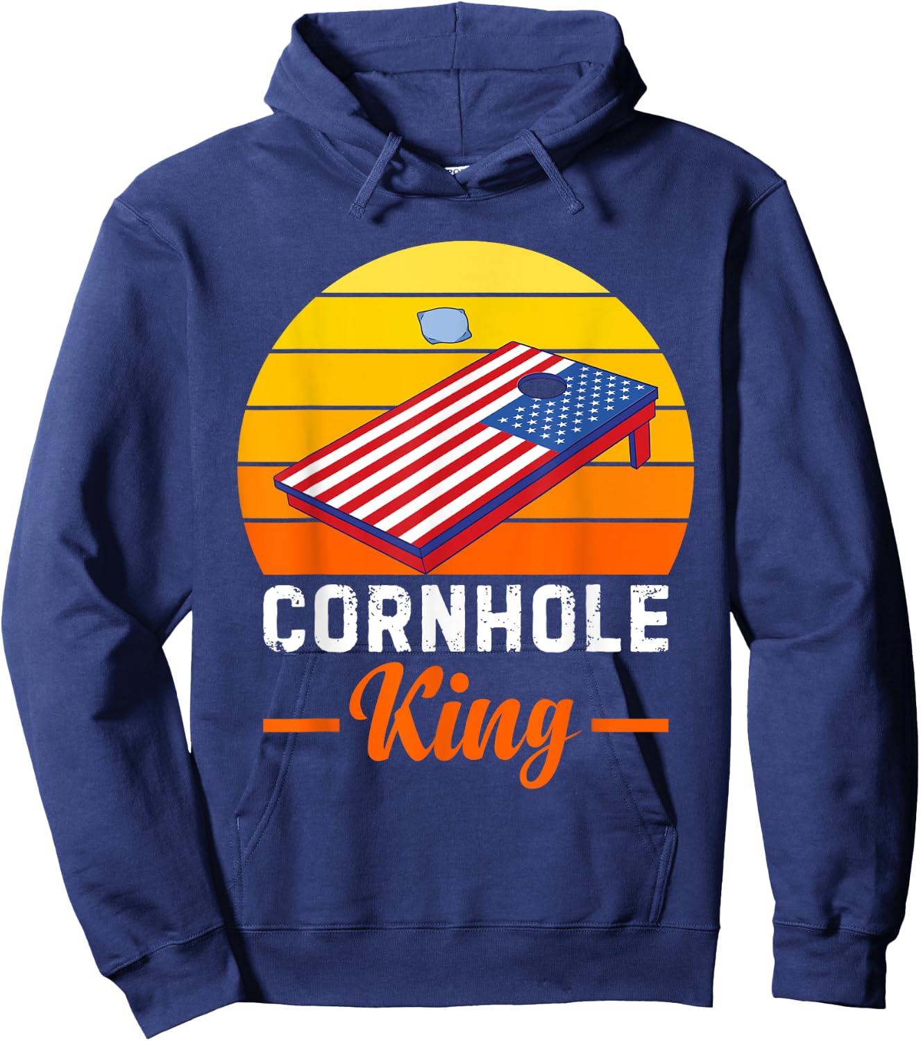 Funny Cornhole King Bean Bags Hoodie - Hoodie | Navy