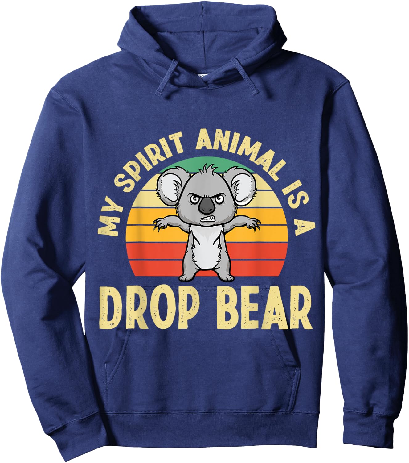 Australian Feral Koala, Spirit Animal Drop Bear Hoodie - Hoodie | Navy