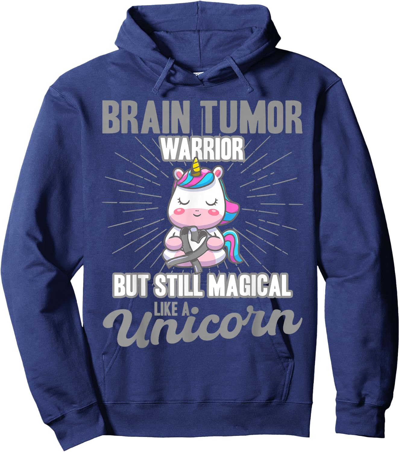 Magical Like A Unicorn Brain Tumor Awareness Hoodie - Hoodie | Navy