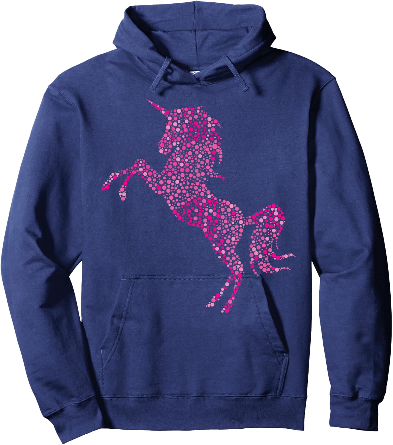 Girl's Unicorn Pink Polka Dot Day Horse Hoodie - Hoodie | Navy
