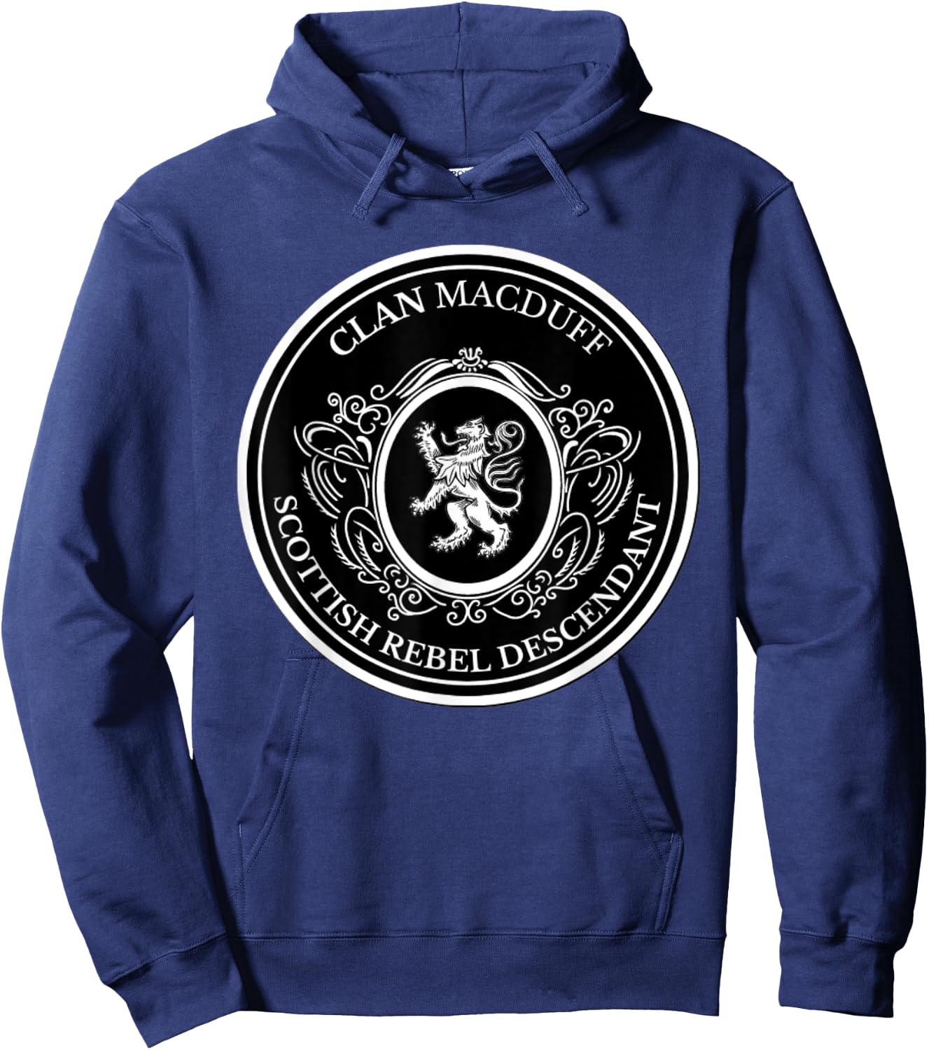 MacDuff Scottish. Clan Scottish Lion Descent Hoodie - Hoodie | Navy