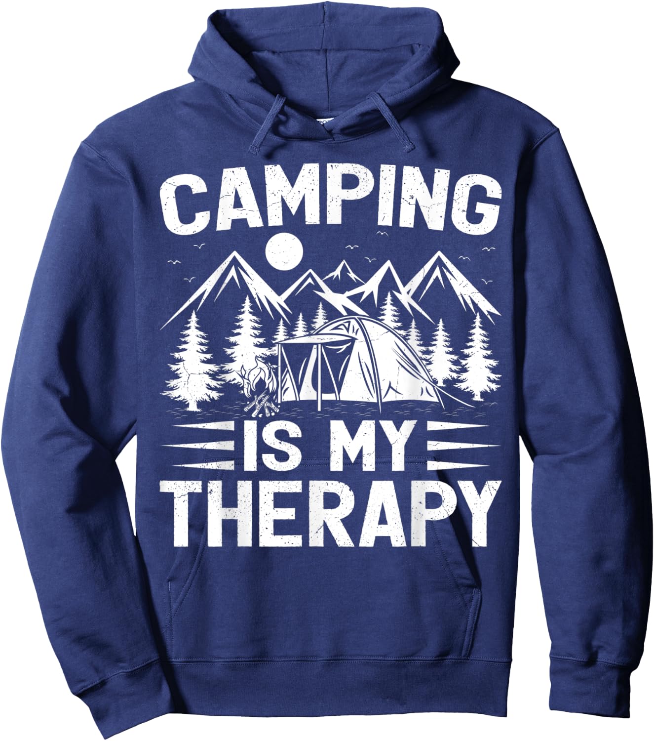 Funny Camper Camping Is My Therapy Hoodie - Hoodie | Navy