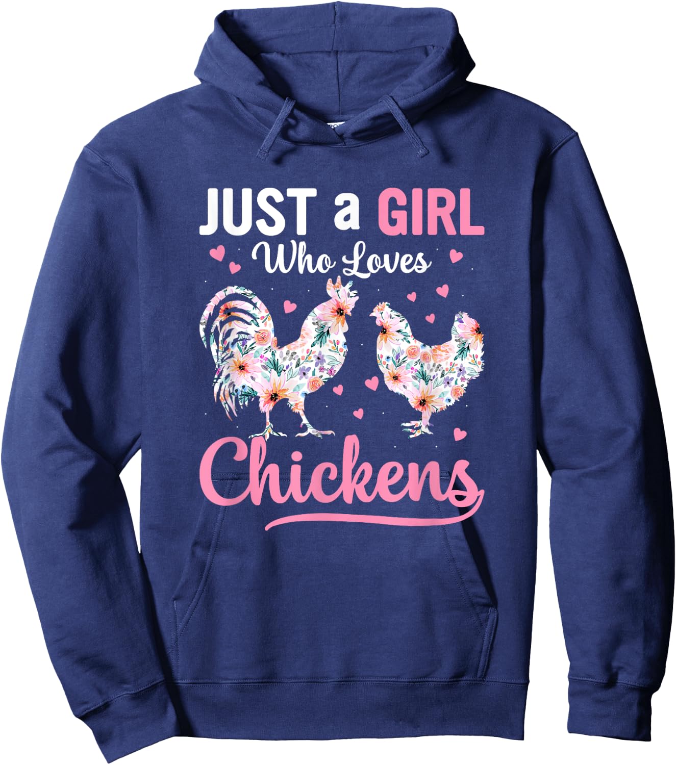 Funny chicken farmer design and girls Hoodie - Hoodie | Navy