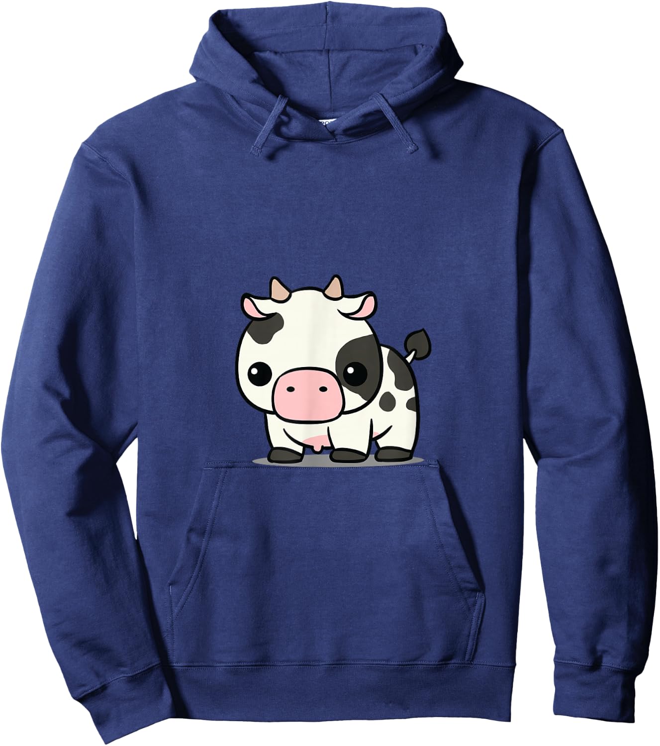 Chibi Kawaii Cow Farmer Farm Animal Lover Hoodie - Hoodie | Navy