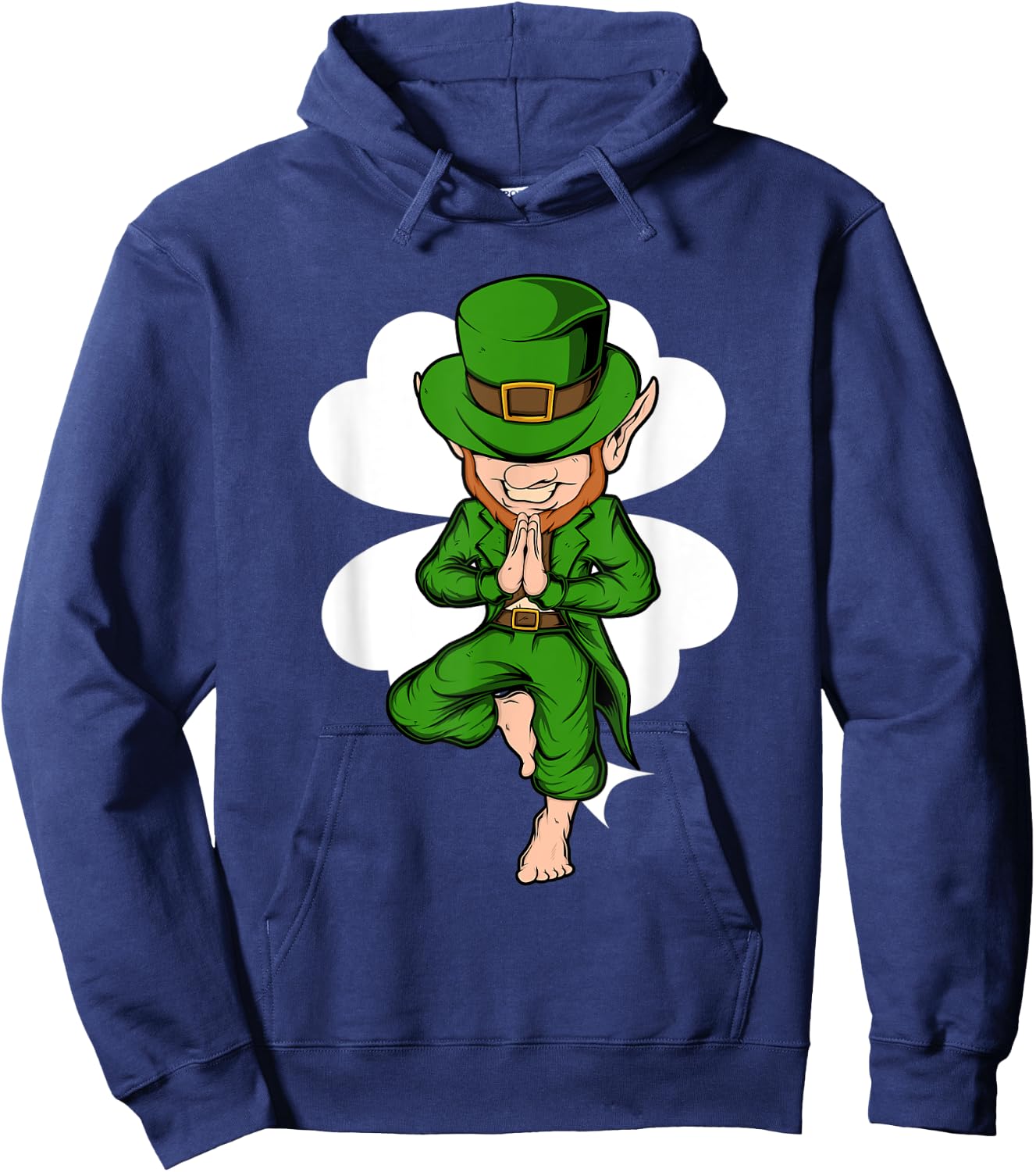 Yoga Pose Leprechaun St. Patrick's Day Yoga Hoodie - Hoodie | Navy