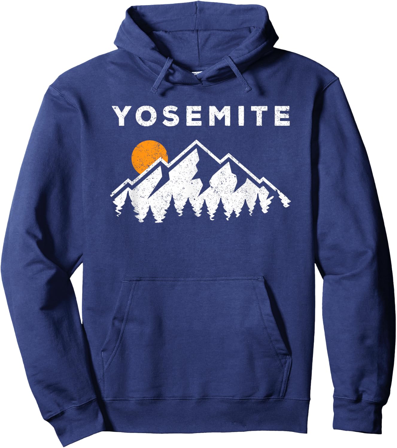Retro Yosemite California Hiking National Park Hoodie - Hoodie | Navy