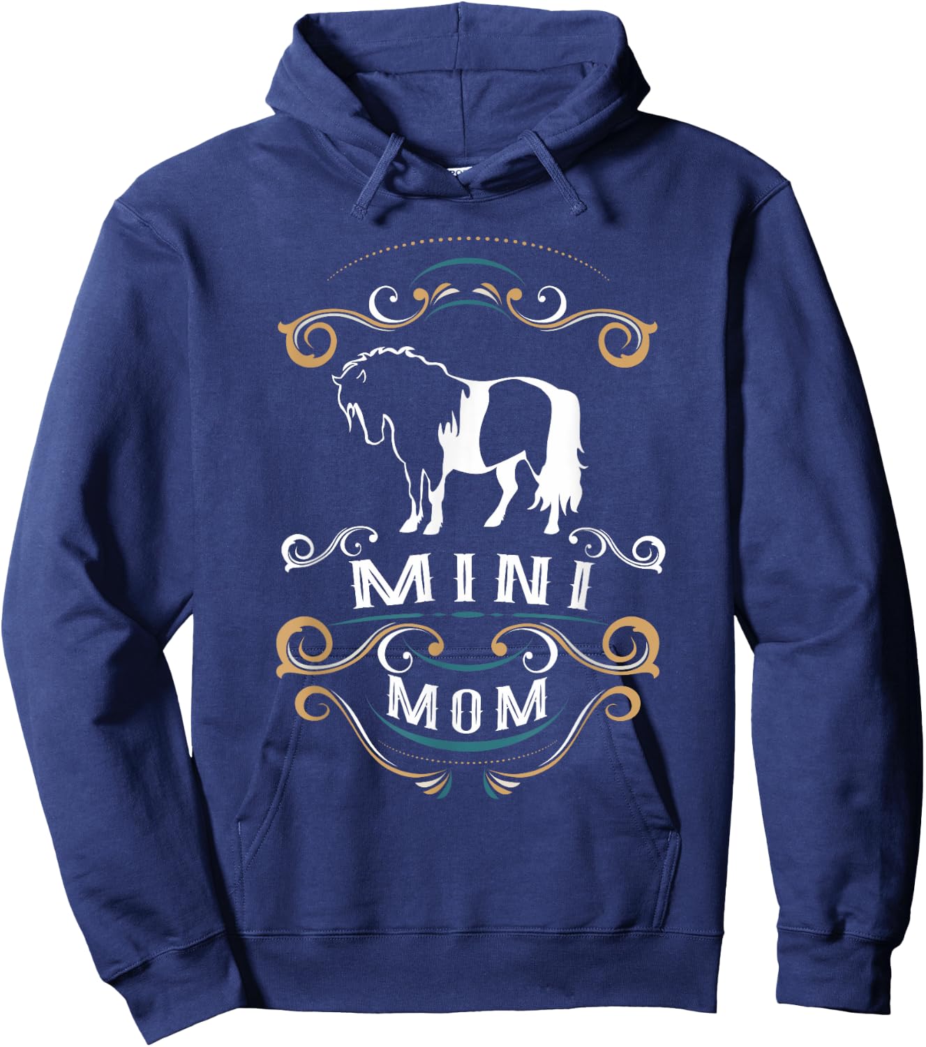 Mini Mom | Trending Miniature Horse Hoodie - Hoodie | Navy