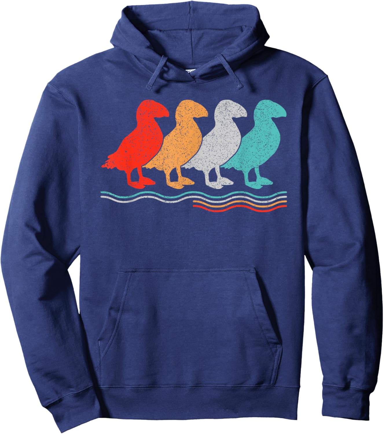 Vintage Puffin Bird Seabird Puffin Hoodie - Hoodie | Navy