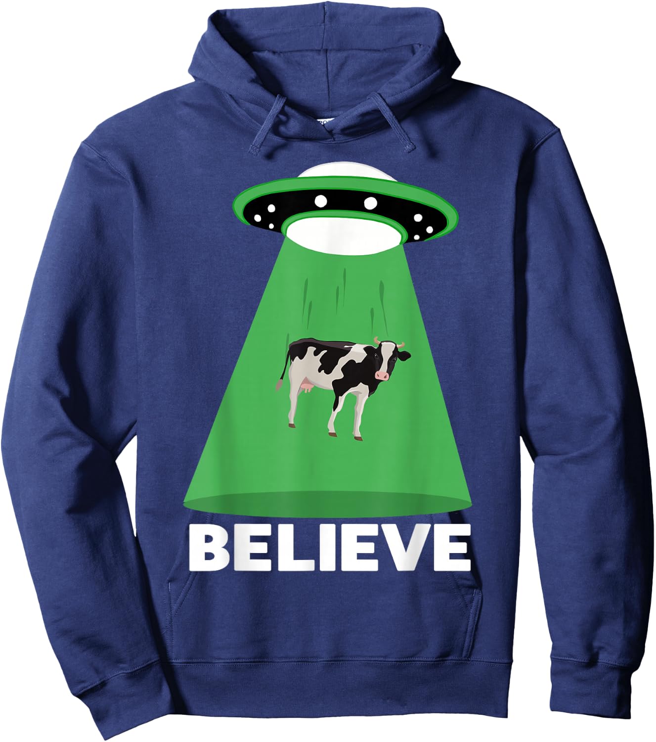 UFO Alien abduction UFO Cow abduction Hoodie - Hoodie | Navy