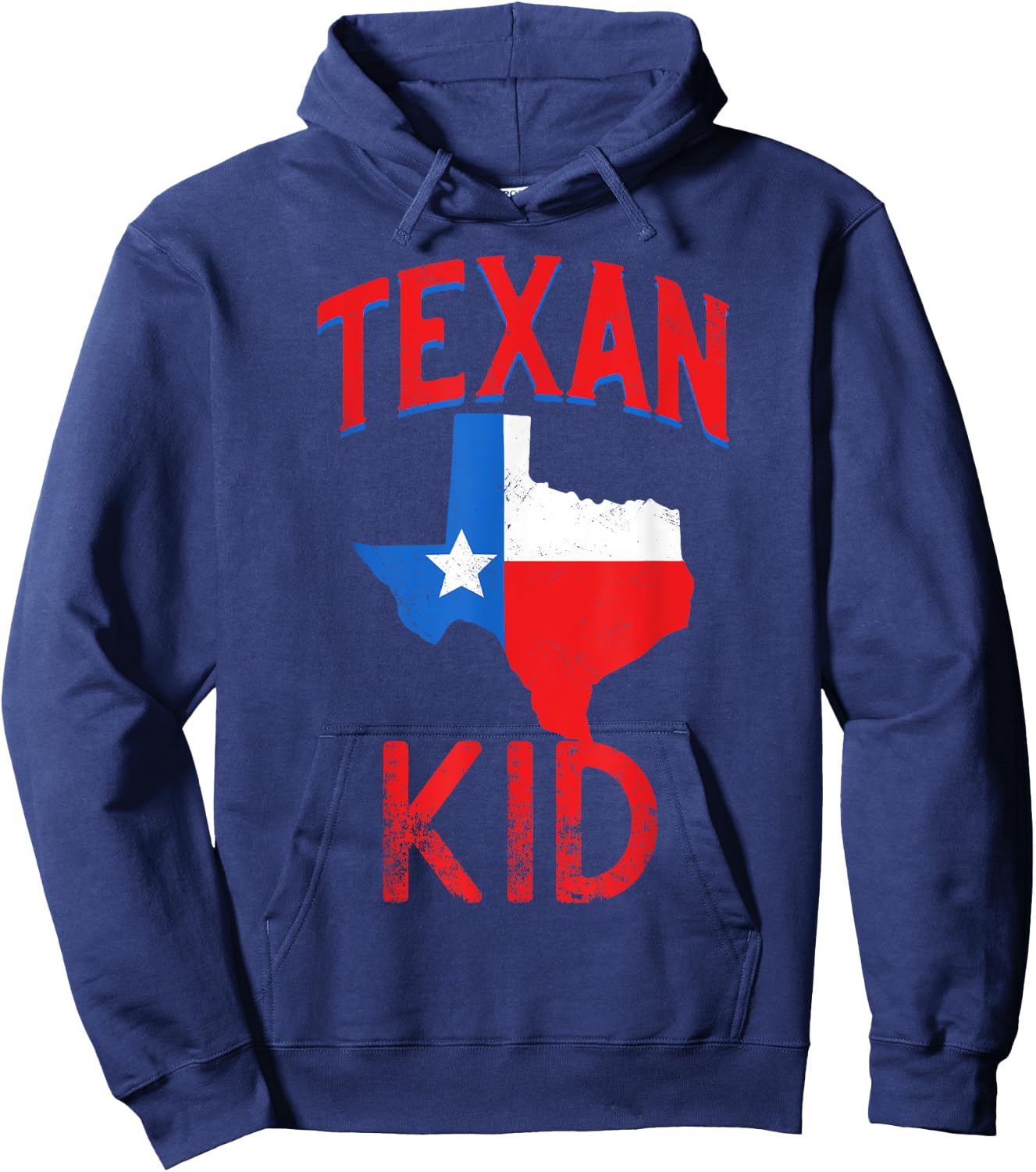 Texan Kid Flag Texas Proud Vintage Hoodie - Hoodie | Navy