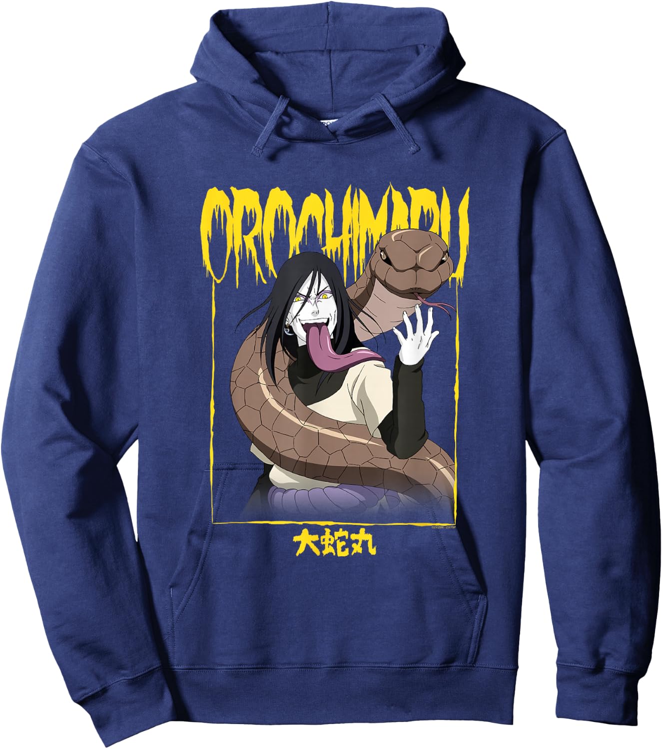 Naruto Shippuden Orochimaru Logo and Frame Hoodie - Hoodie | Navy