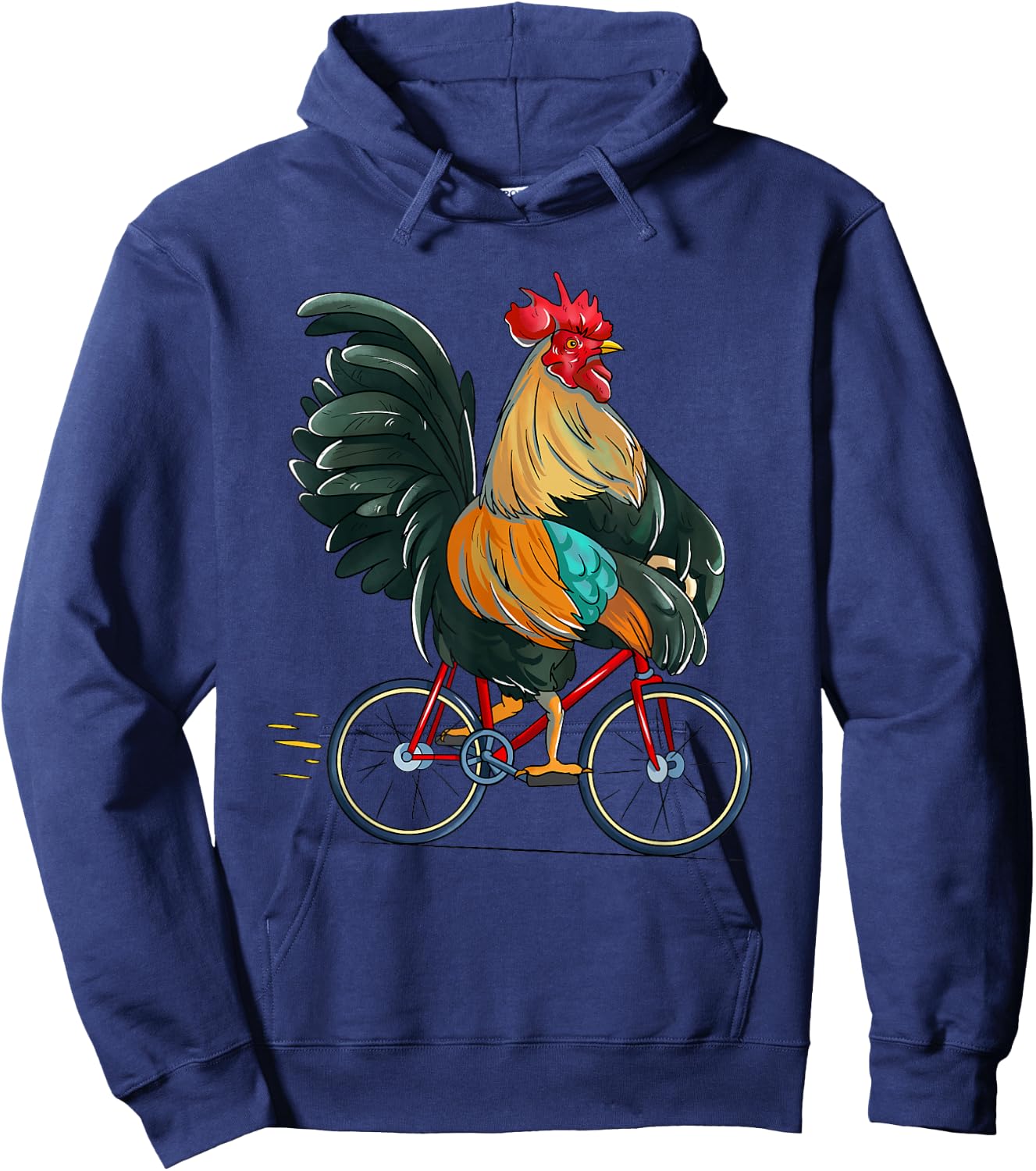 Rooster Riding Bicycle Cute Biker Cyclist Hoodie - Hoodie | Navy