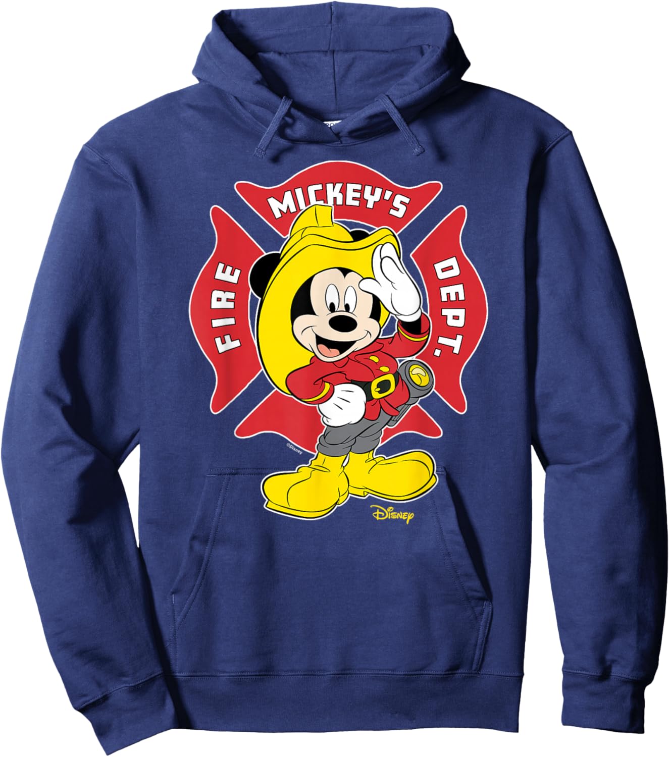 Mickey Mouse - Fire Department Career Badge Hoodie - Hoodie | Navy