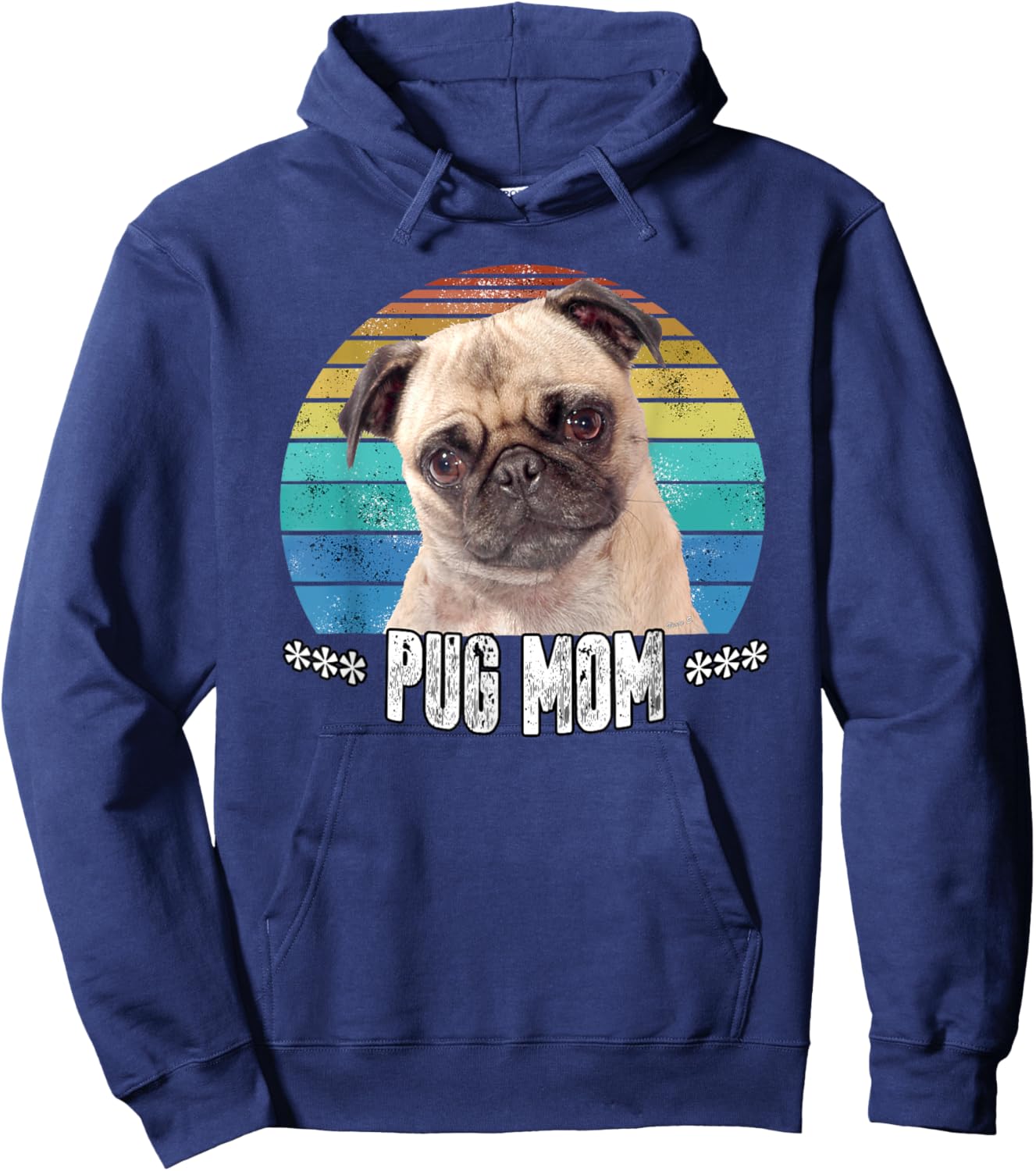 Pug Mom Mama Mothers Day Gift Hoodie - Hoodie | Navy