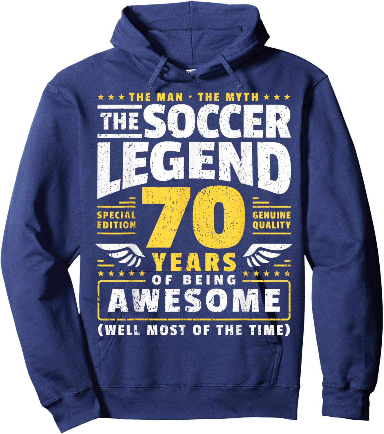70th Birthday Soccer Player 70 Years Hoodie - Hoodie | Navy