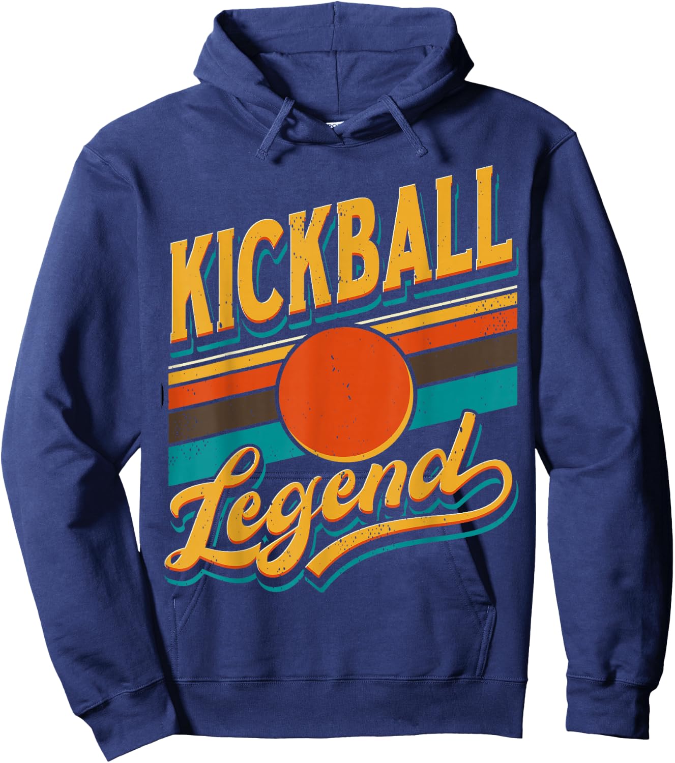 Kickball Legend Retro | Kick Ball Player Hoodie - Hoodie | Navy