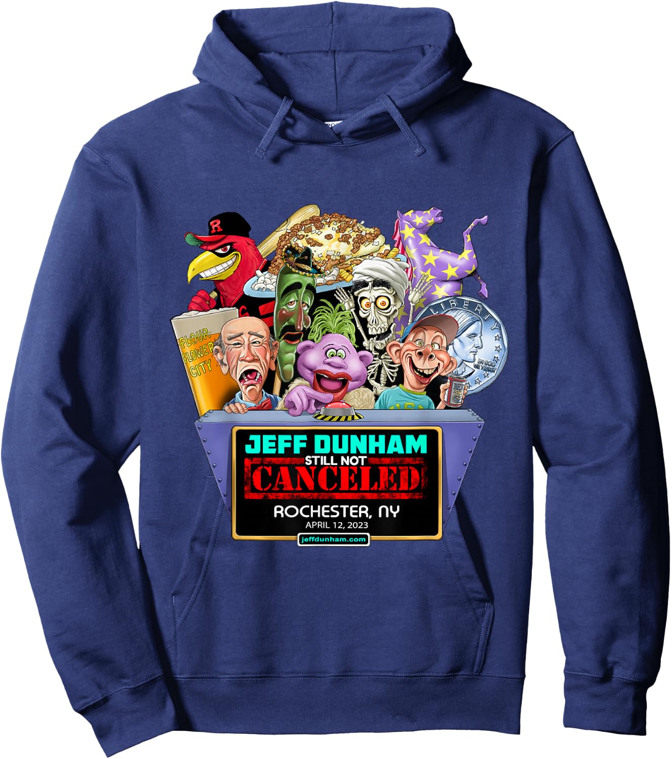 Jeff Dunham Rochester, NY (2023) Hoodie - Hoodie | Navy