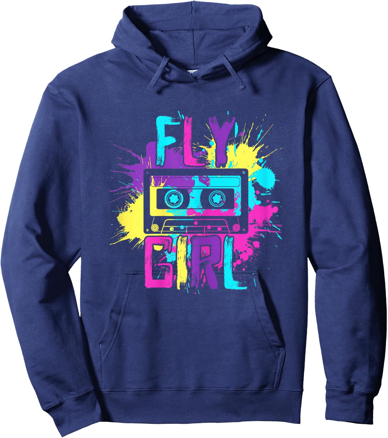 Fly Girl Hip Hop 80s 90s cassette B-girl Hoodie - Hoodie | Navy