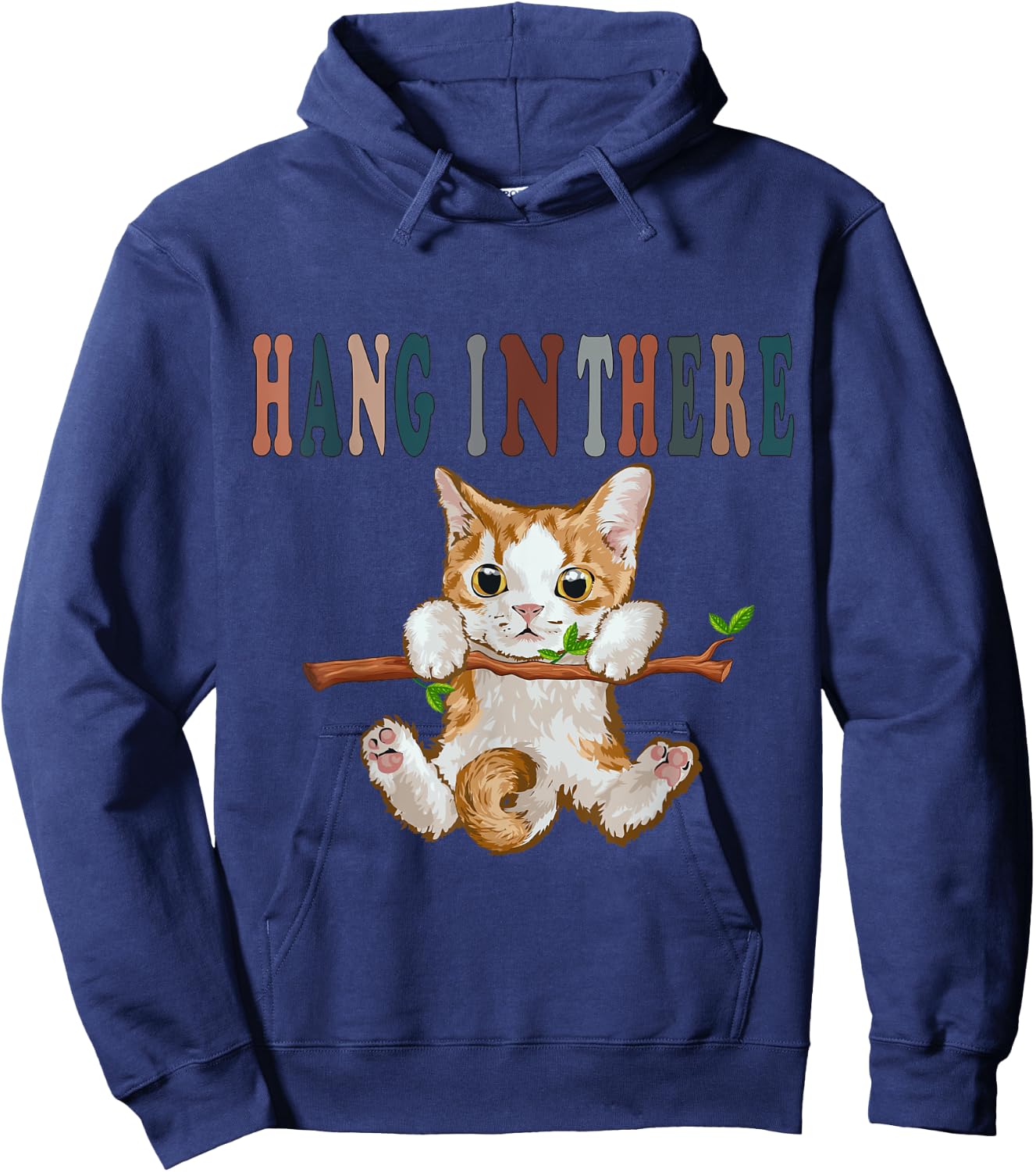 Hang In There Baby Cat Hoodie - Hoodie | Navy