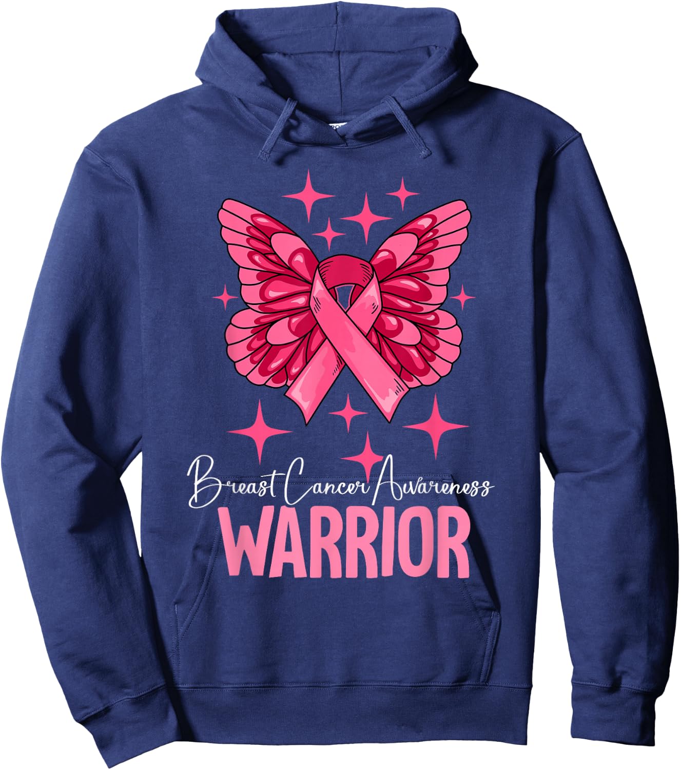 Warrior Breast Cancer Hoodie - Hoodie | Navy