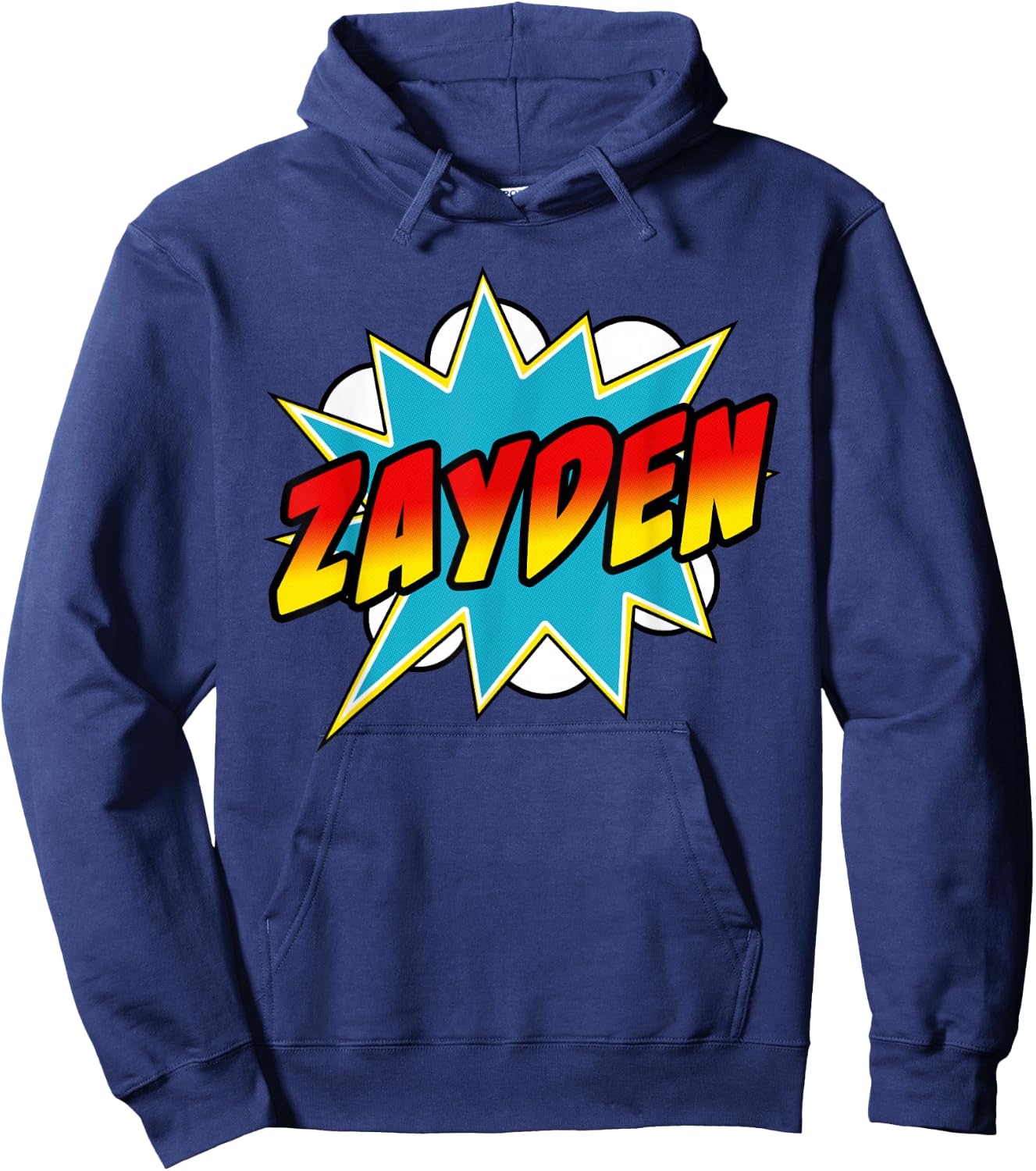 Zayden Name Superhero Retro Comic Hoodie - Hoodie | Navy