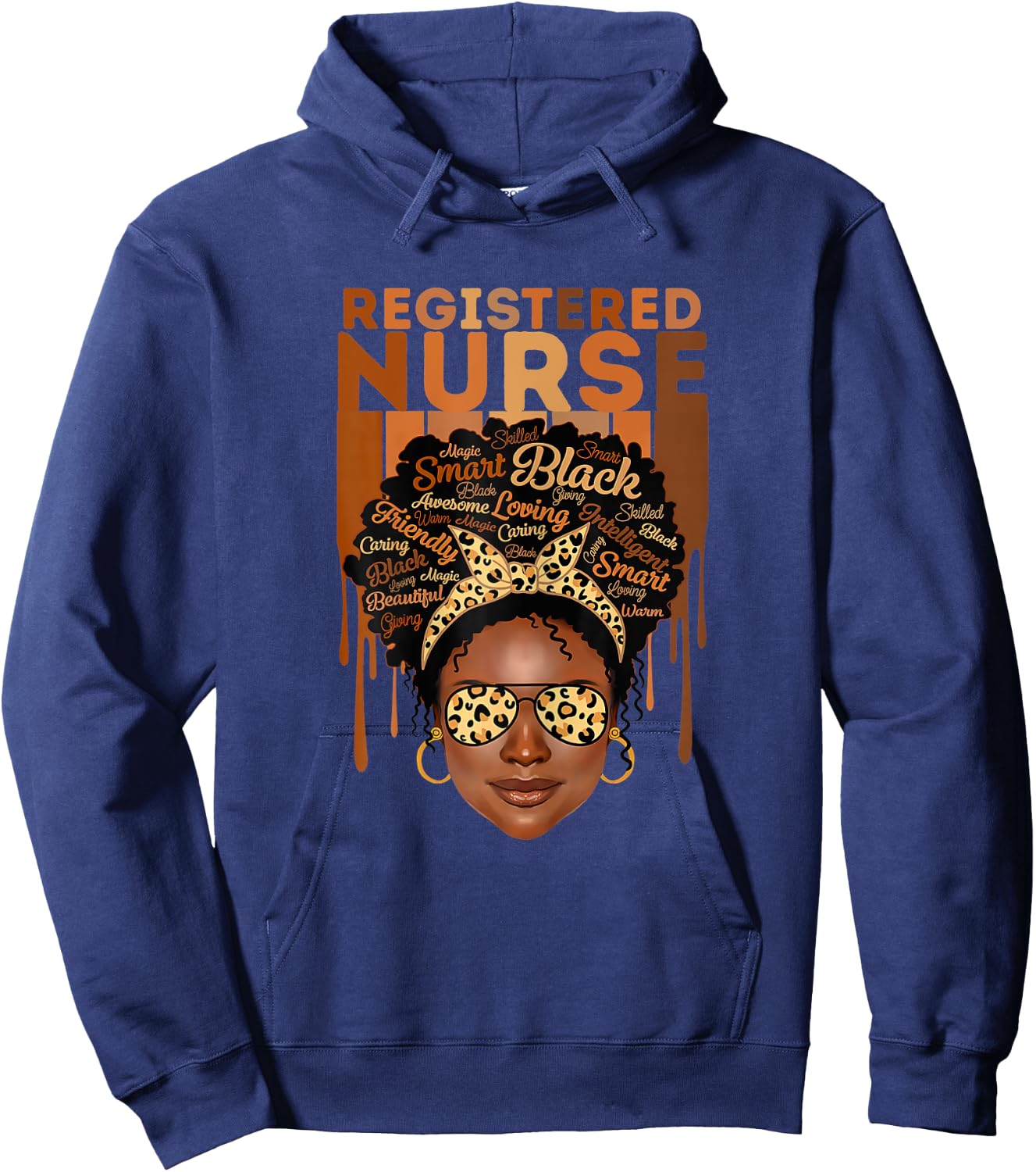 Black Woman Registered Nurse African American Hoodie - Hoodie | Navy