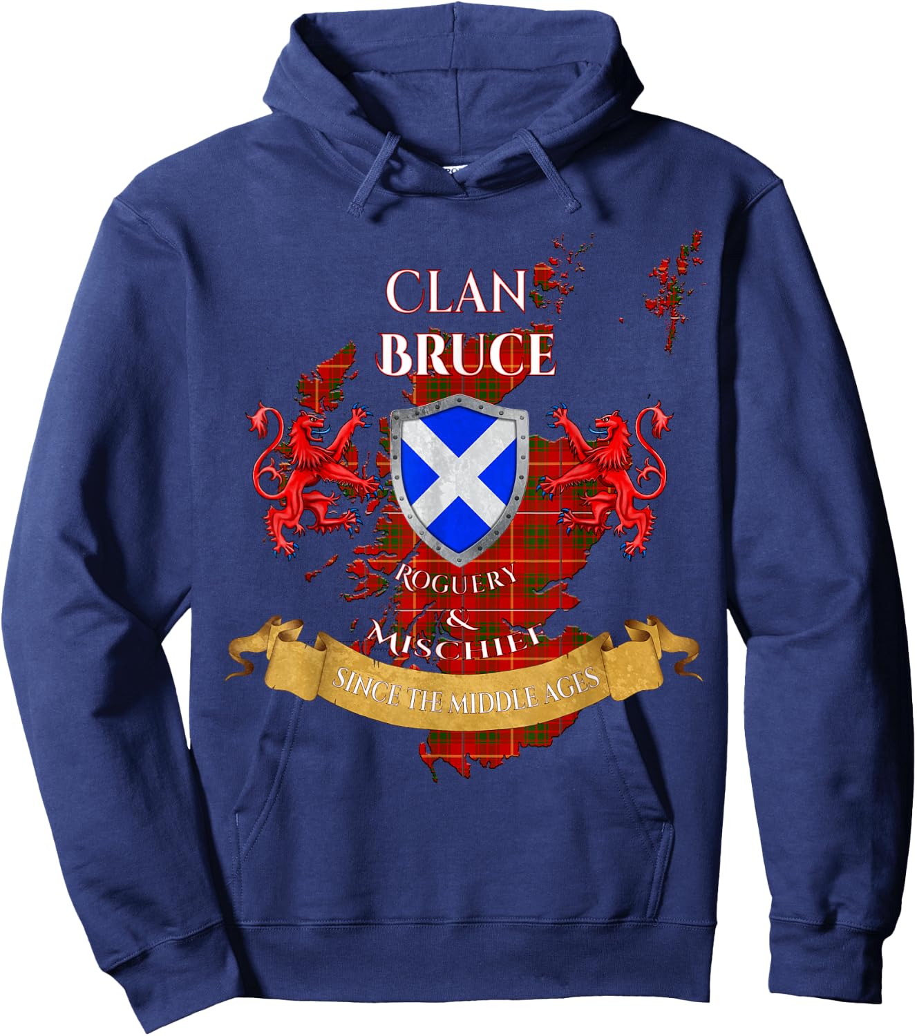 Bruce Scottish Family Clan Middle Ages Mischief Hoodie - Hoodie | Navy