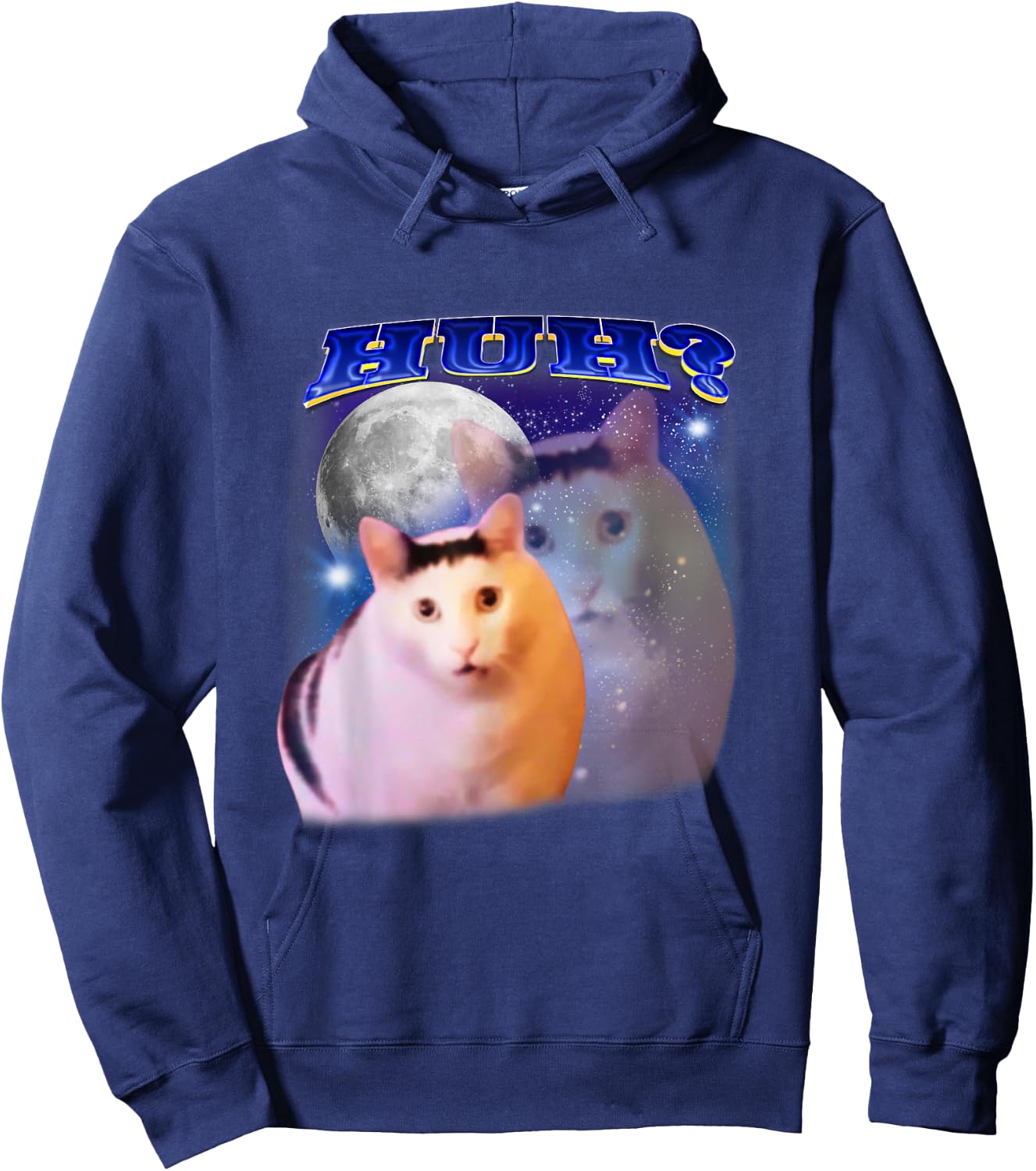 Funny Meme Huh Cat Hoodie - Hoodie | Navy