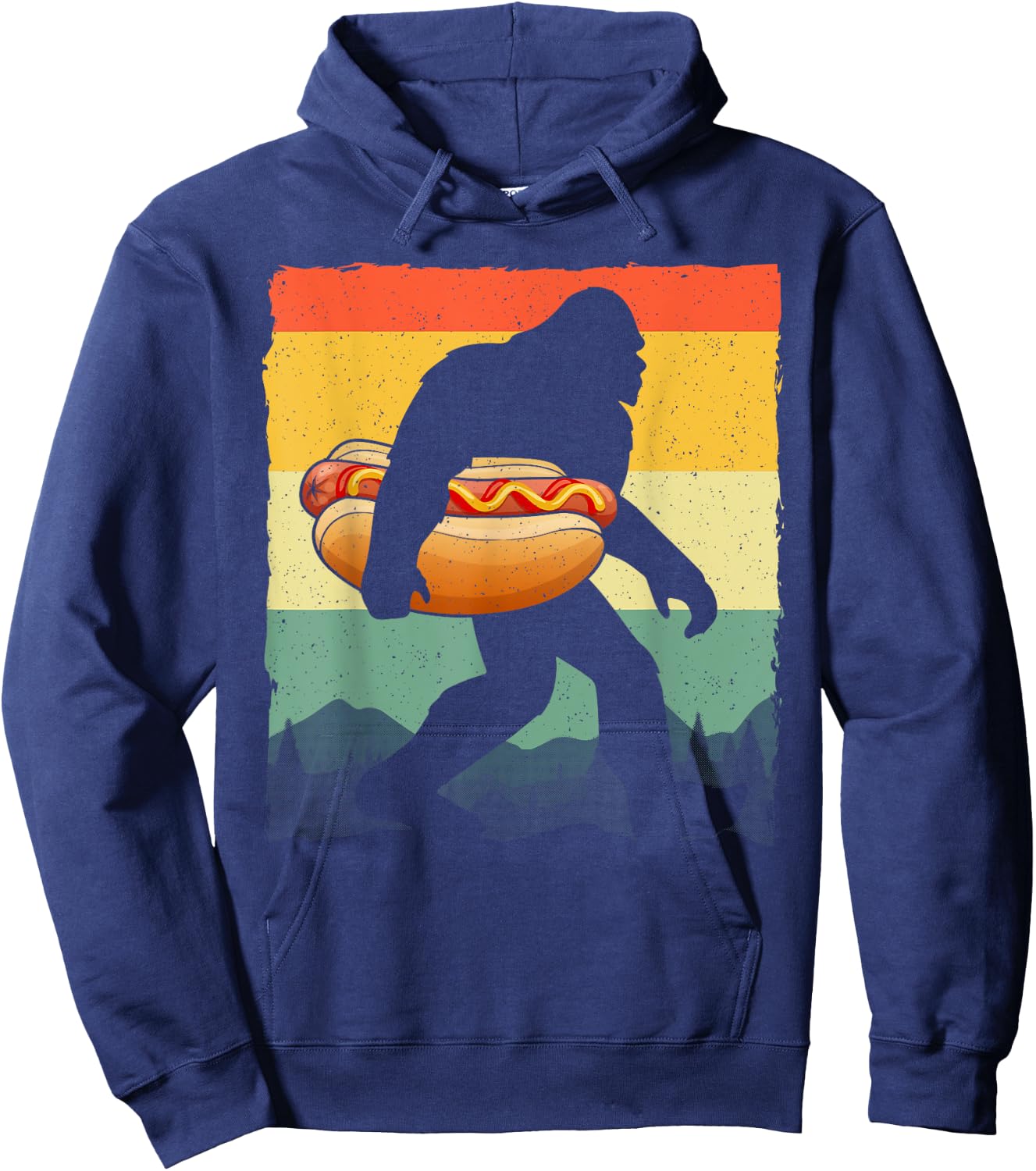 Funny Hot Dog Art Women Bigfoot Hotdog Lovers Hoodie - Hoodie | Navy