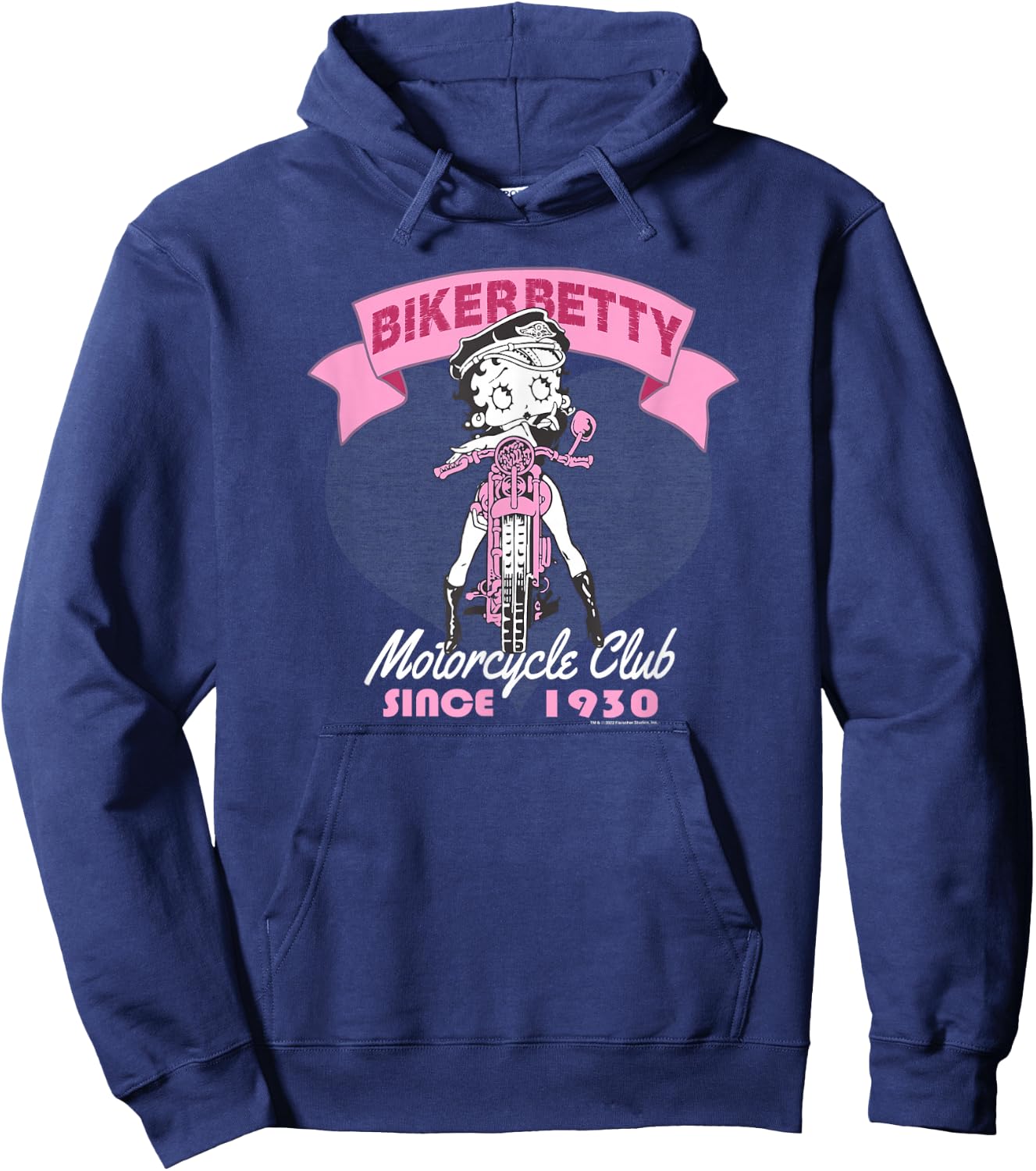 Betty Boop Biker Betty Motorcycling Club Hoodie - Hoodie | Navy