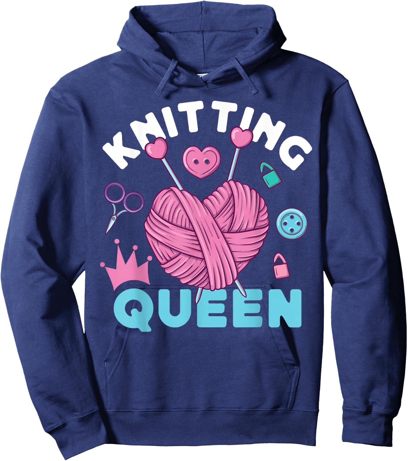Knitting Knitter Girl Knitting Queen Hoodie - Hoodie | Navy