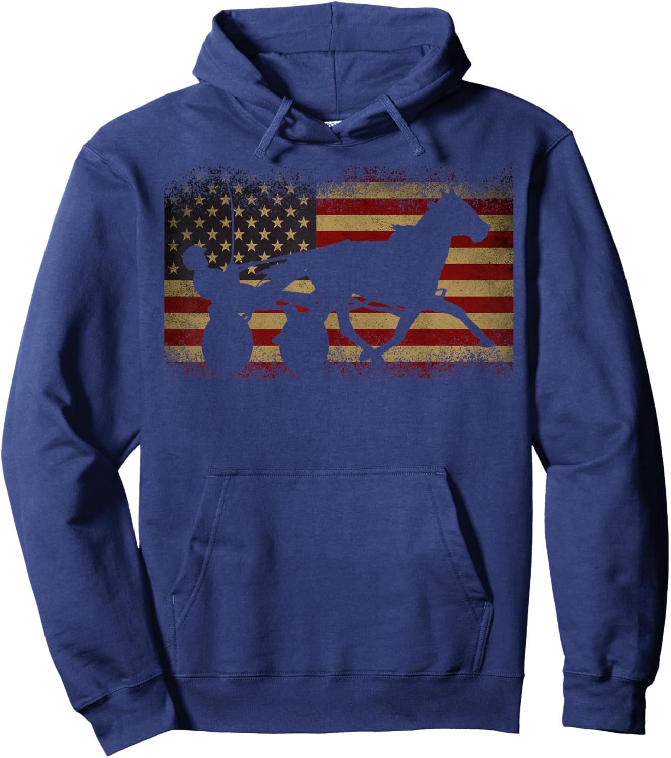 Harness Racing USA Flag Hoodie - Hoodie | Navy